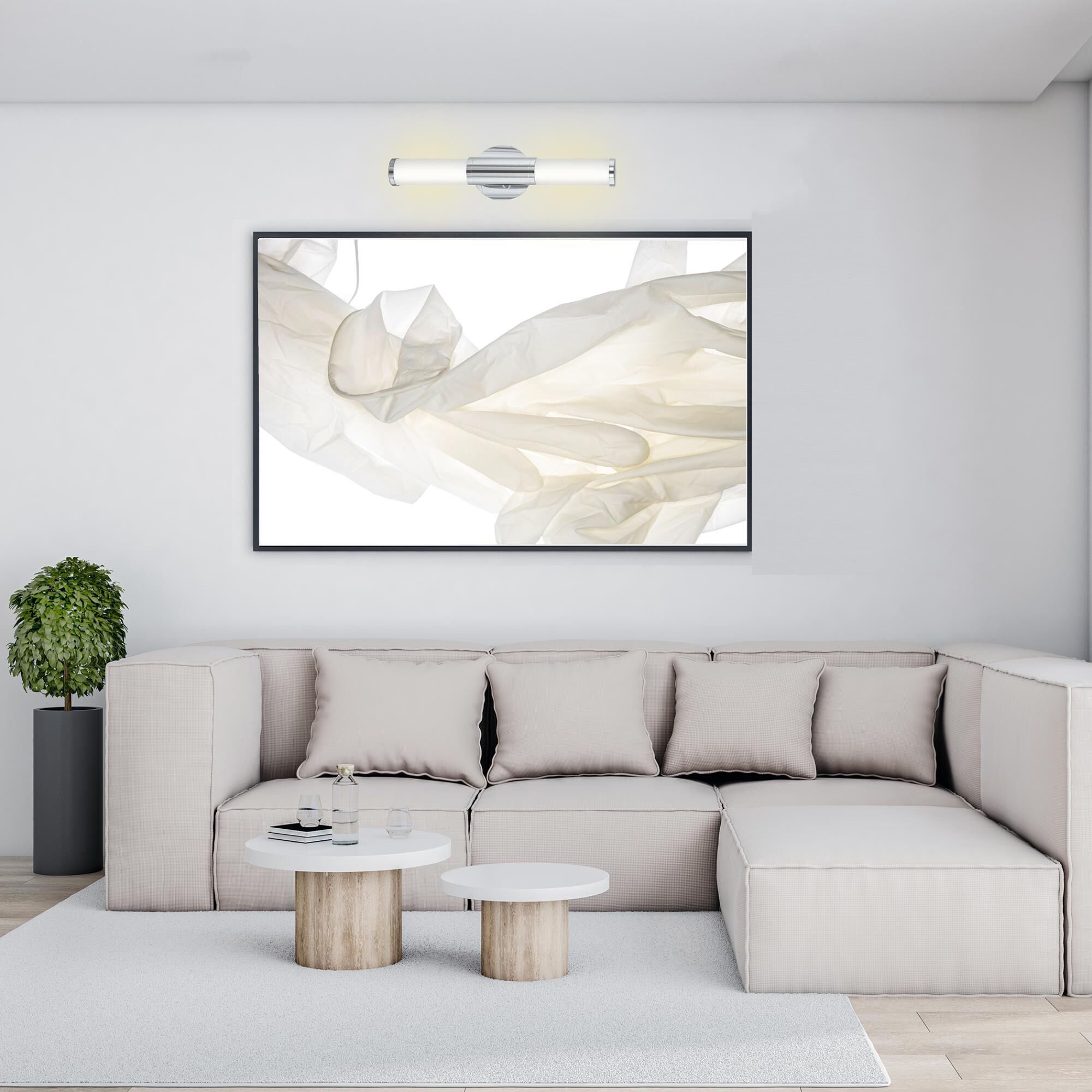 Shown in Chrome finish and Opal glass