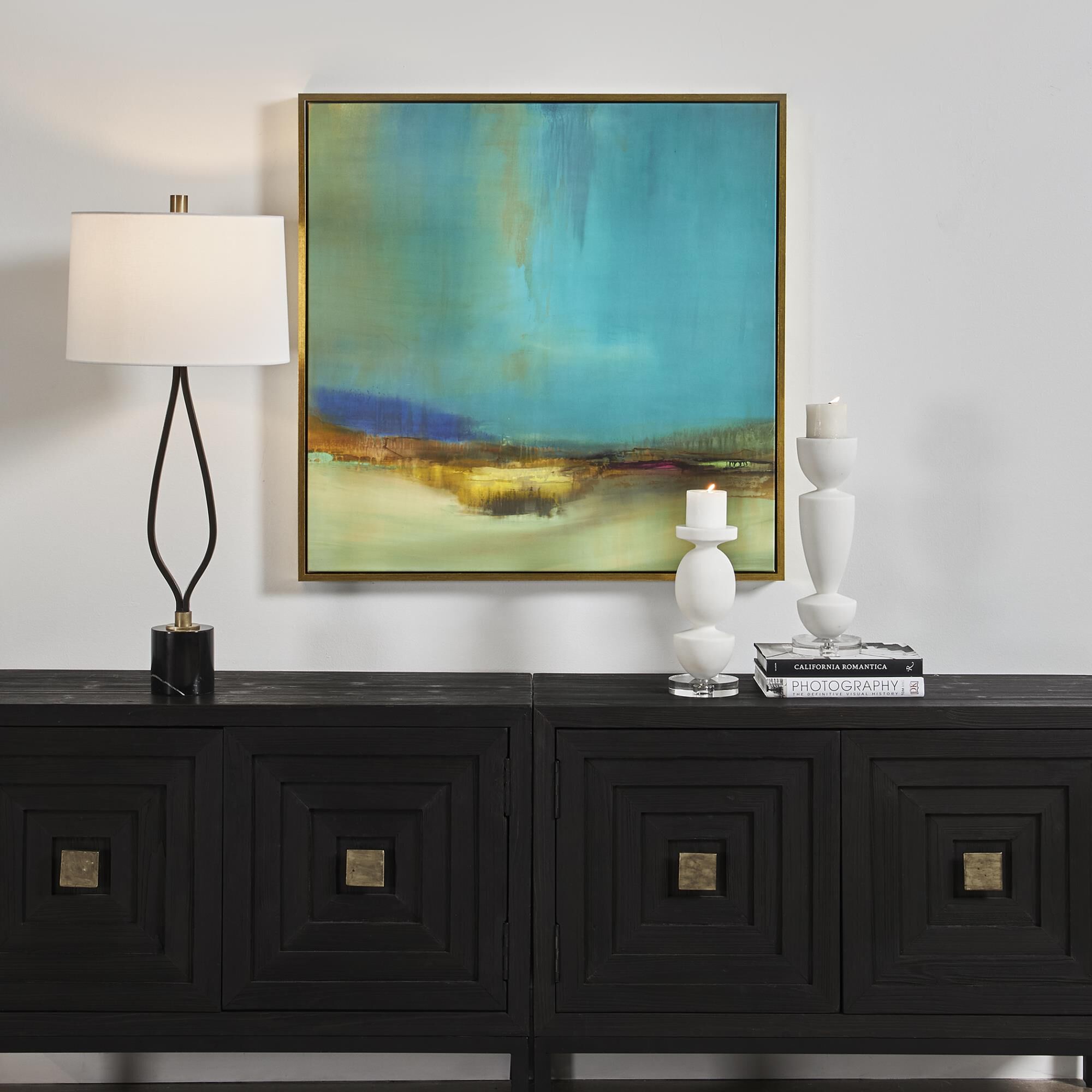 Shown in Solid Wood Gallery Frame With Gold Finish. finish