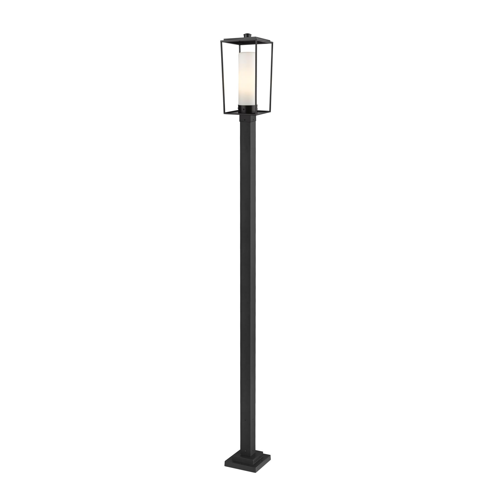 Shown in Black finish and Glass shade