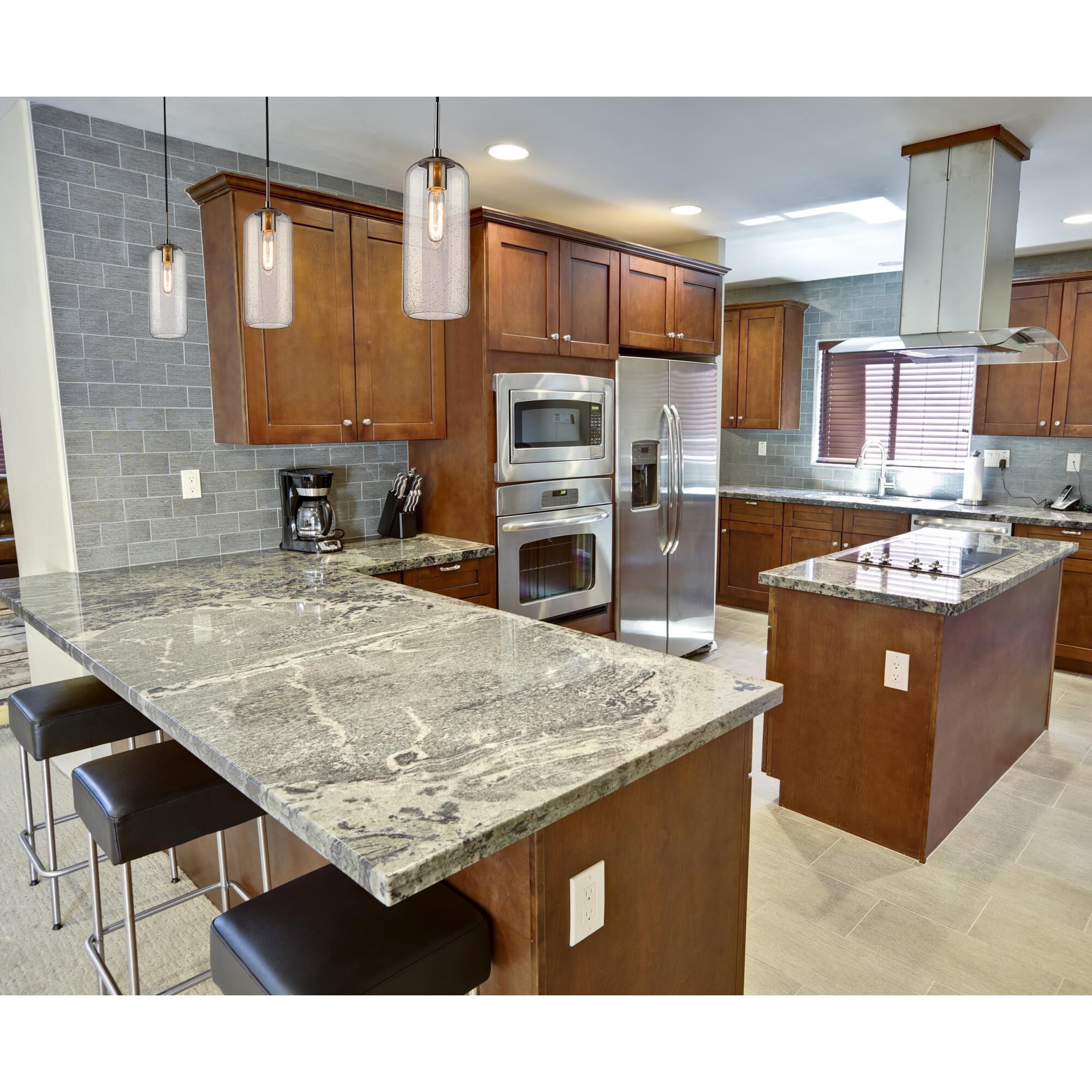 Shown in Brushed Nickel finish and Matte Opal glass and No Shade shade