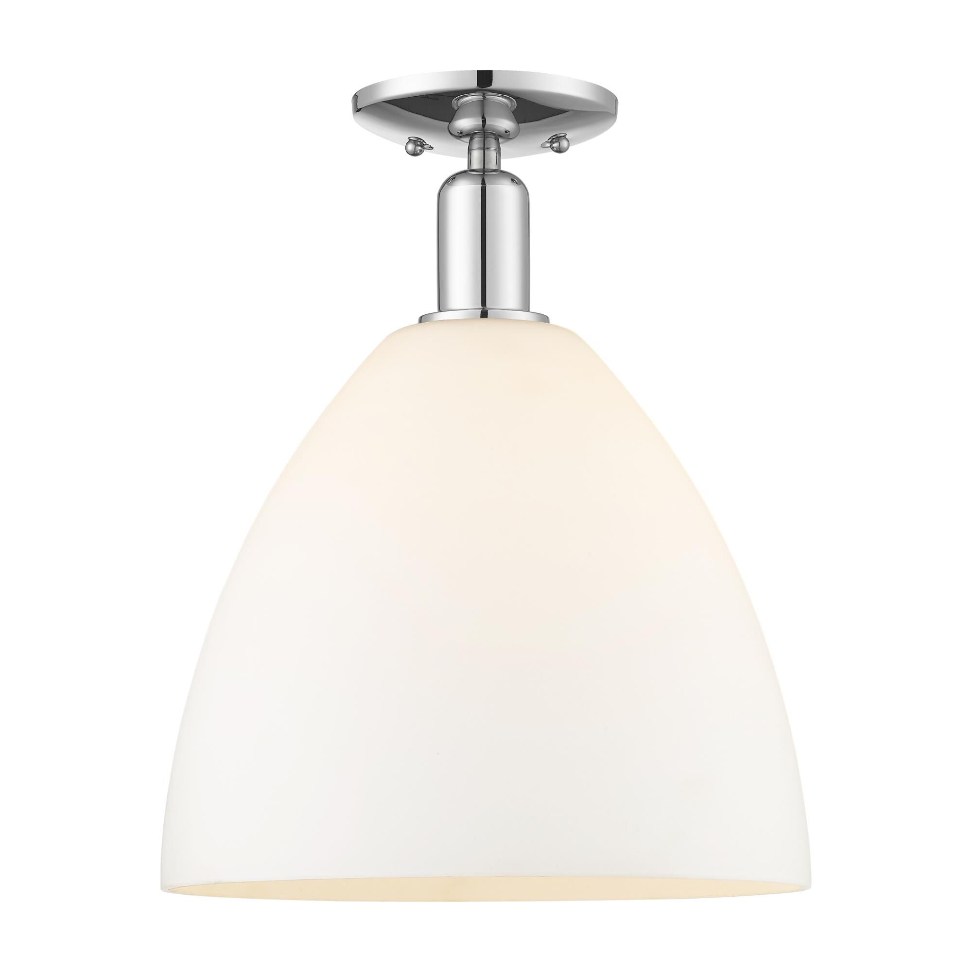 Shown in Polished Chrome finish and Matte White glass