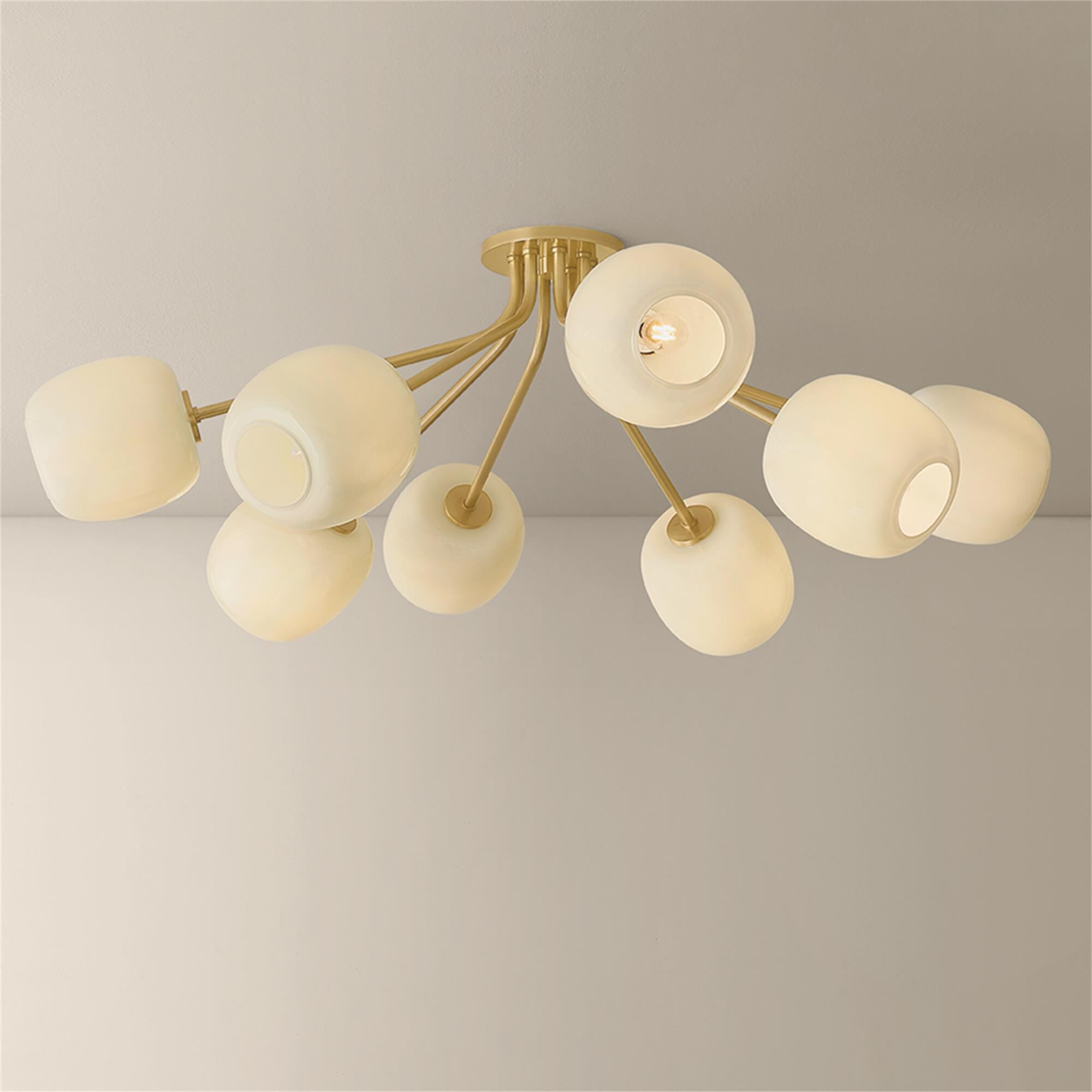 Lisette 40 Inch 8 Light Semi Flush Mount,