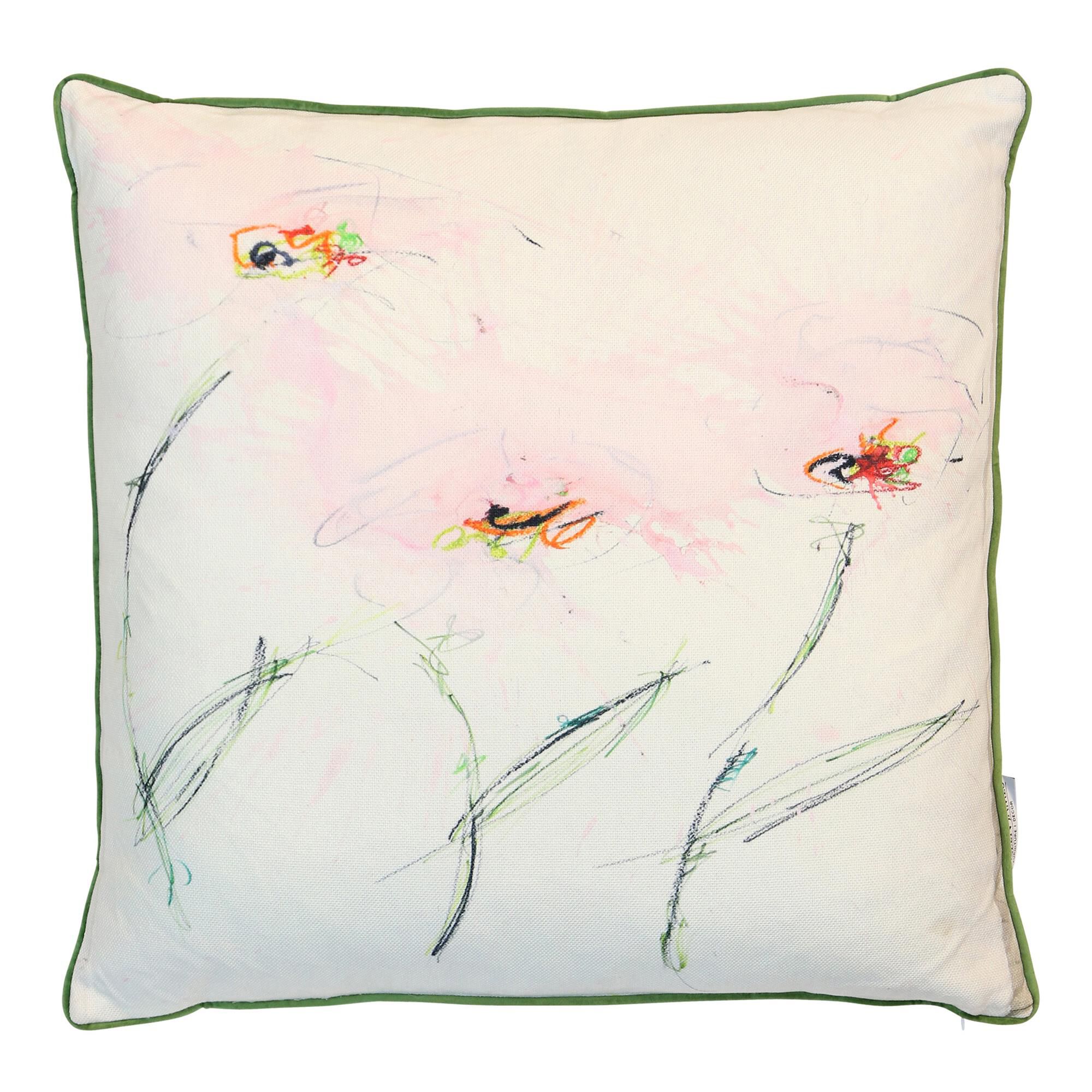 Austin Allen James Blushing Meadow Abstract 22 Inch Decorative Pillow by Stylecraft