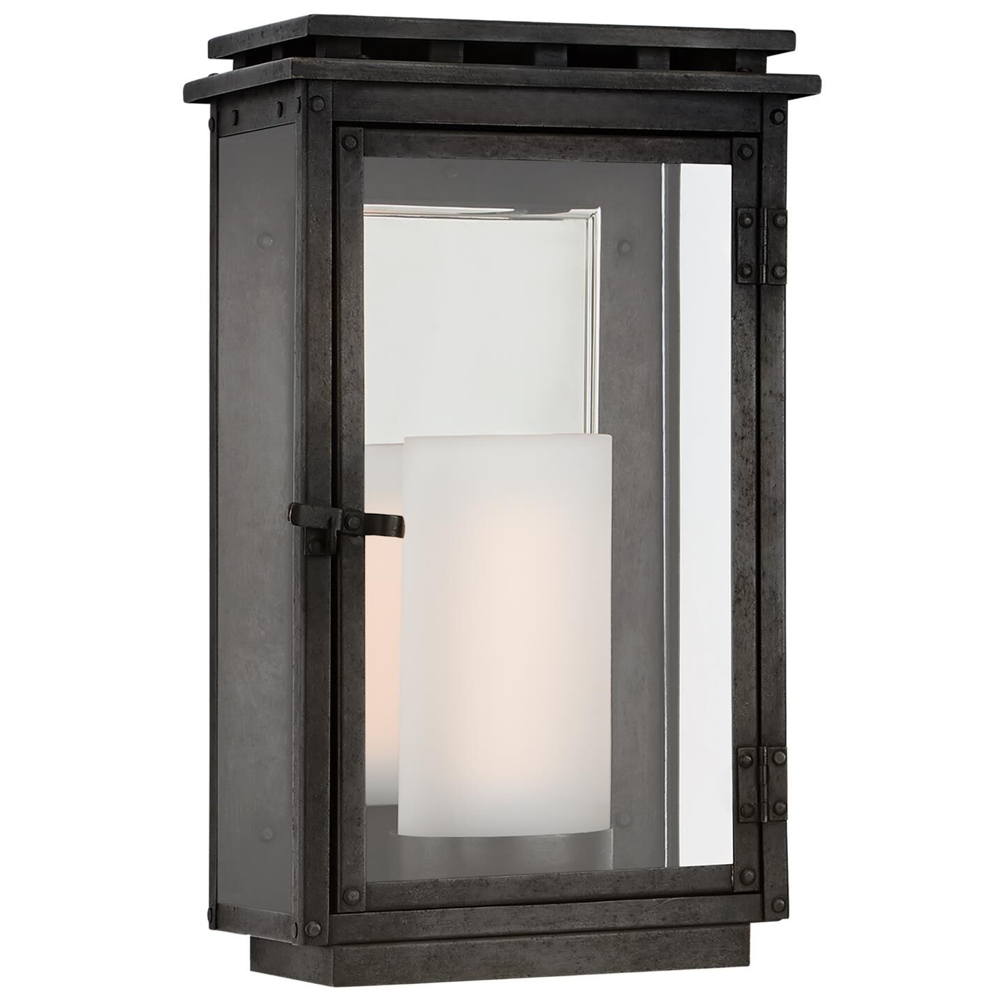 Shown in Aged Iron finish and Clear glass and Clear Glass shade