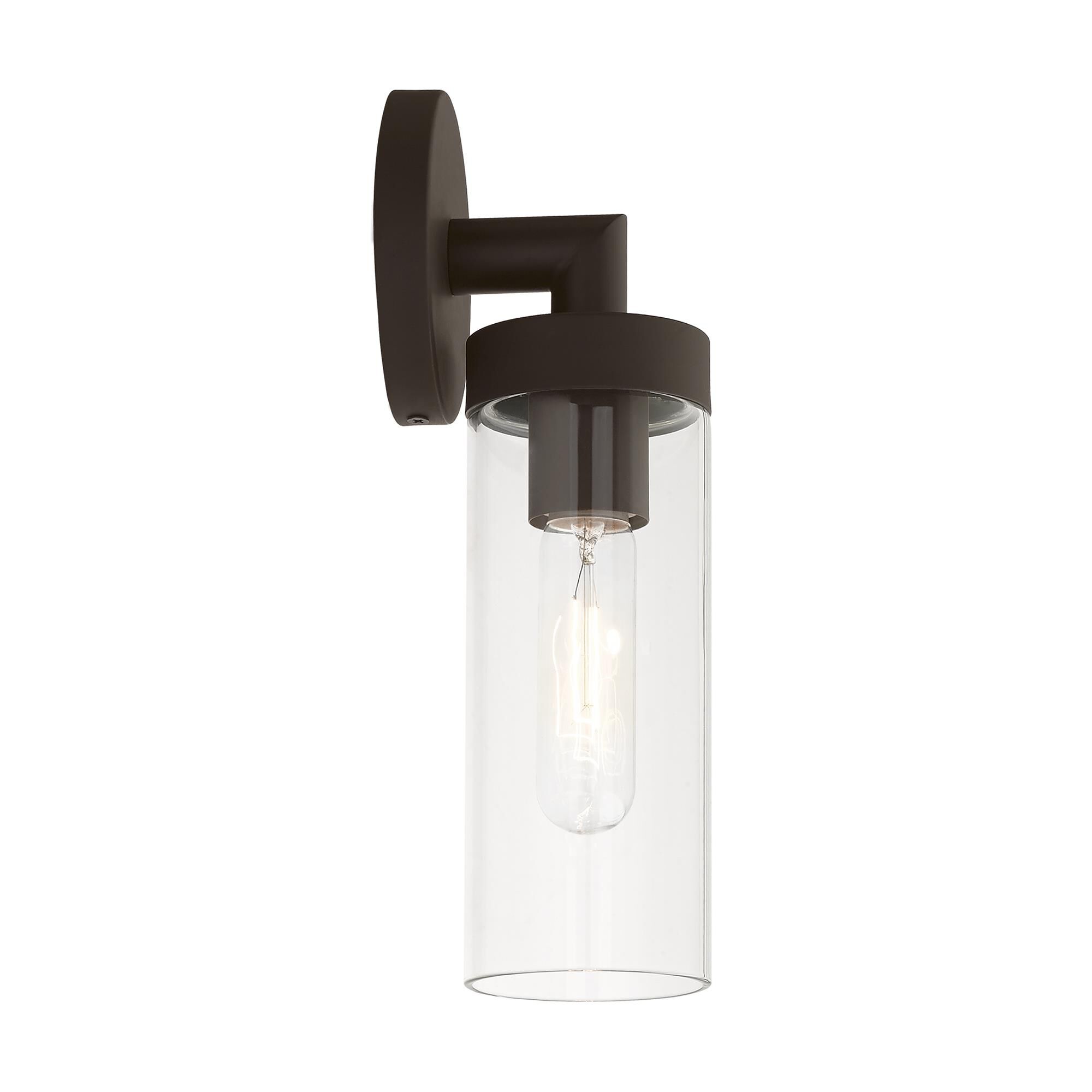 Shown in Bronze finish and Clear glass