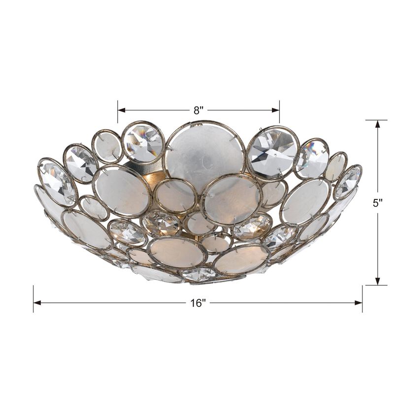 Palla 16 Inch 3 Light Semi Flush Mount by Crystorama