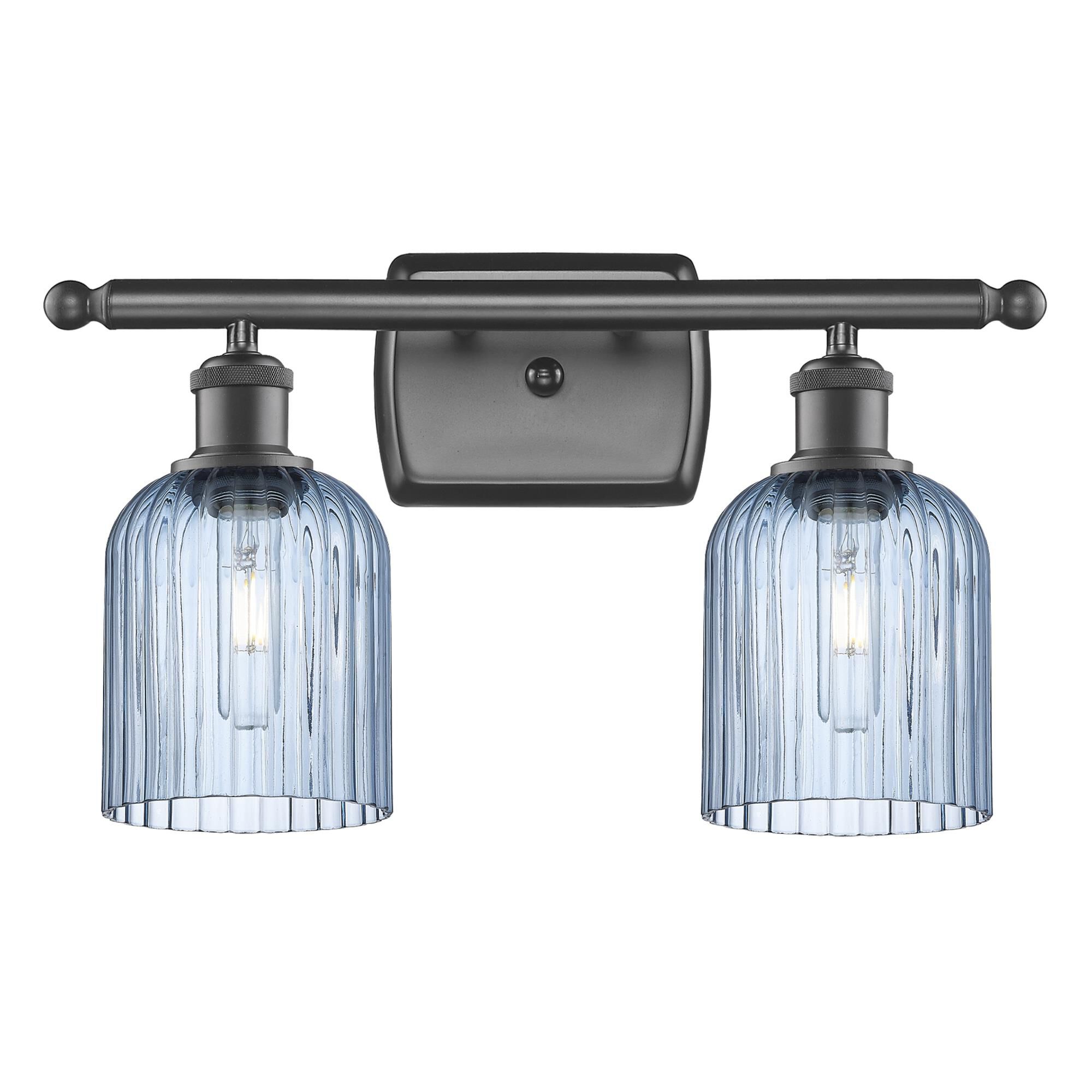 Shown in Oil Rubbed Bronze finish and Princess Blue shade