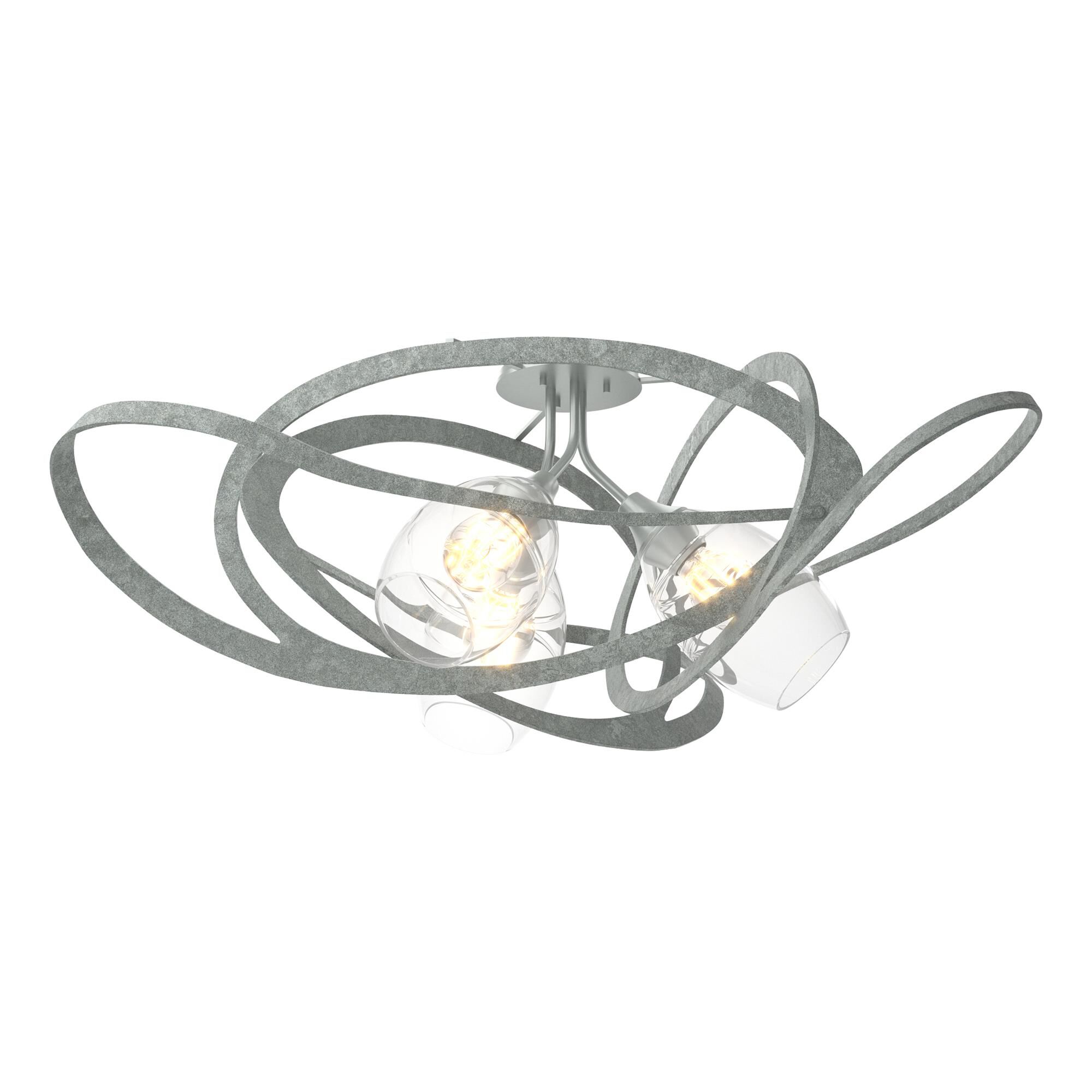 Shown in Vintage Platinum finish and Clear  glass