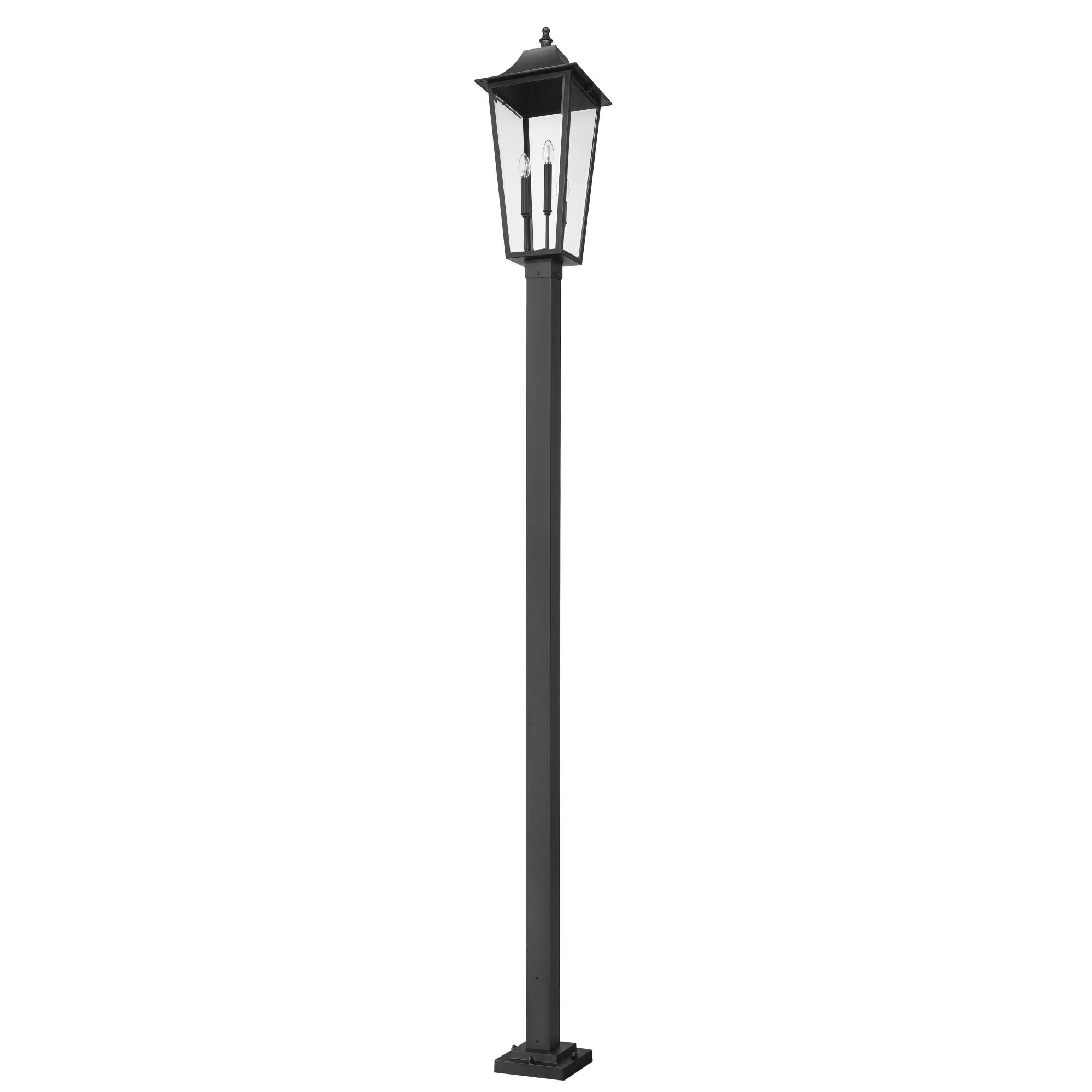 Shown in Black finish and Clear Beveled glass and Clear Beveled shade