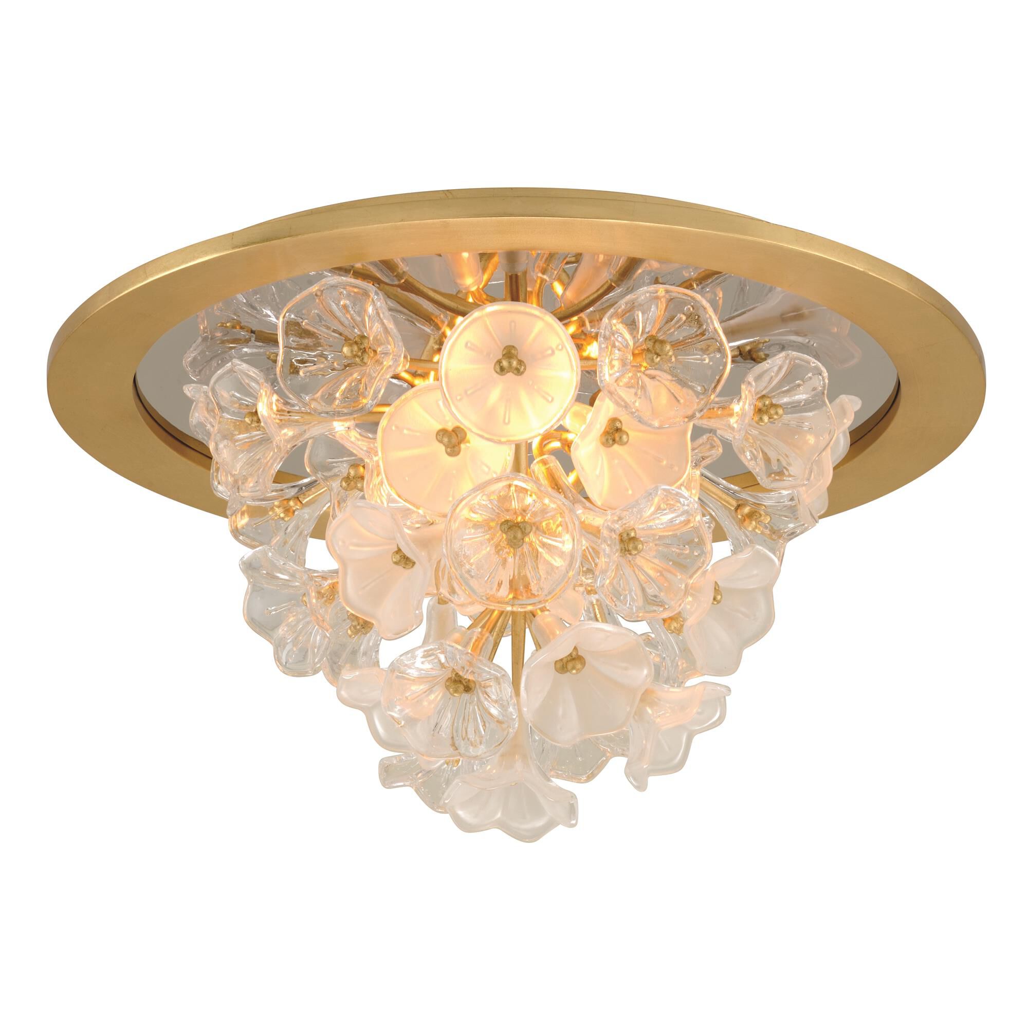 Shown in Gold Leaf finish and Clear - Frosted glass