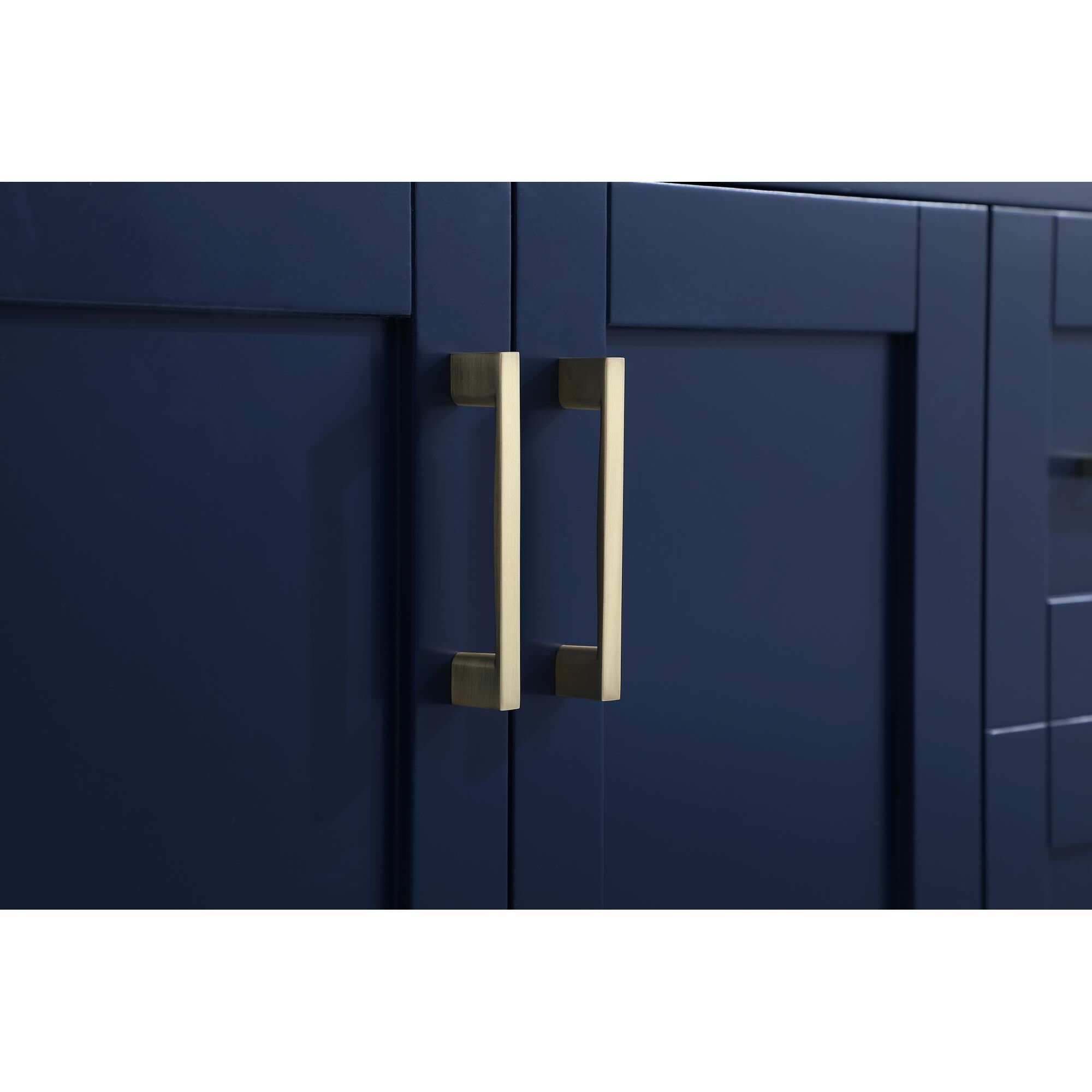 Shown in Blue And Gold With Calacatta Quartz finish