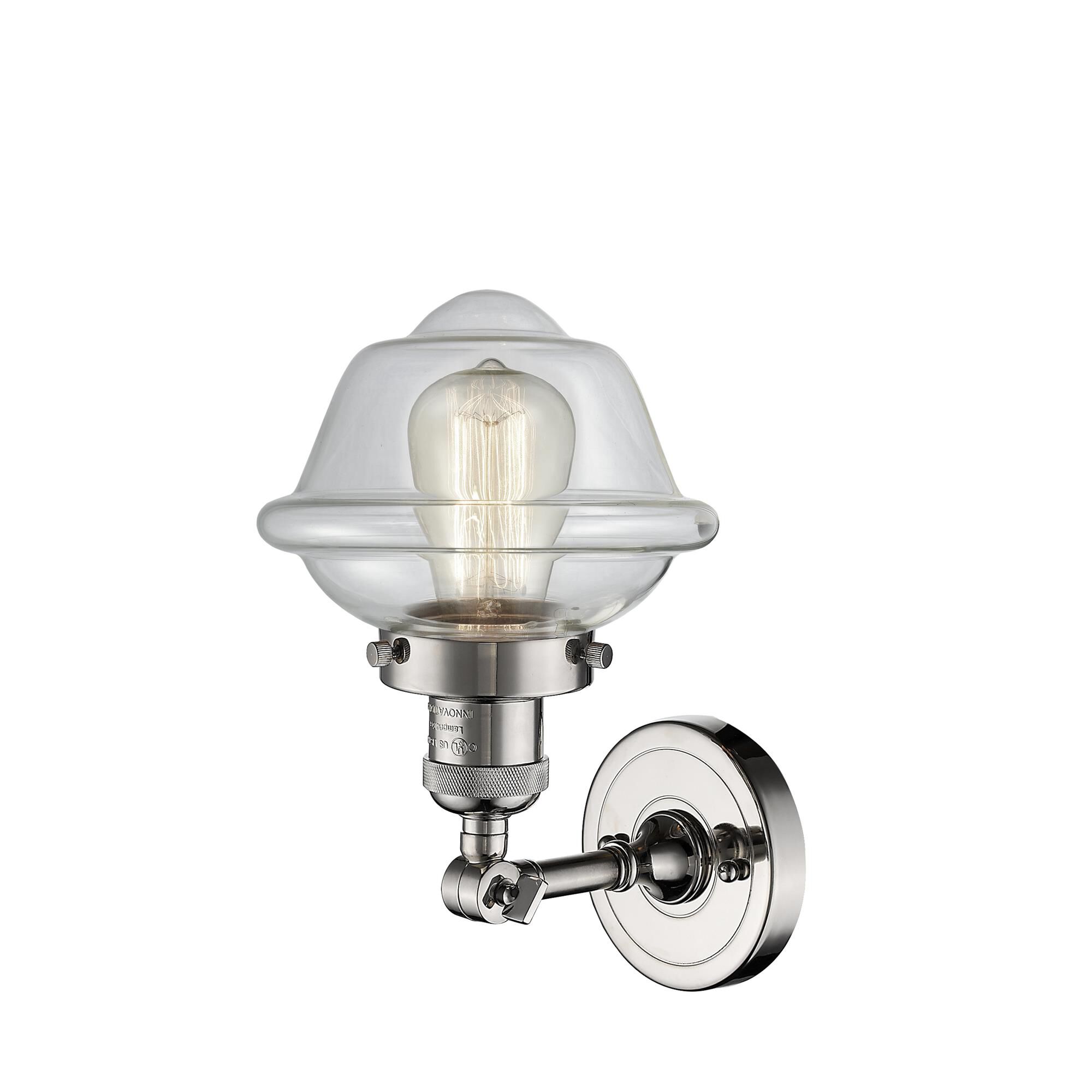 Shown in Polished Nickel finish and Clear glass