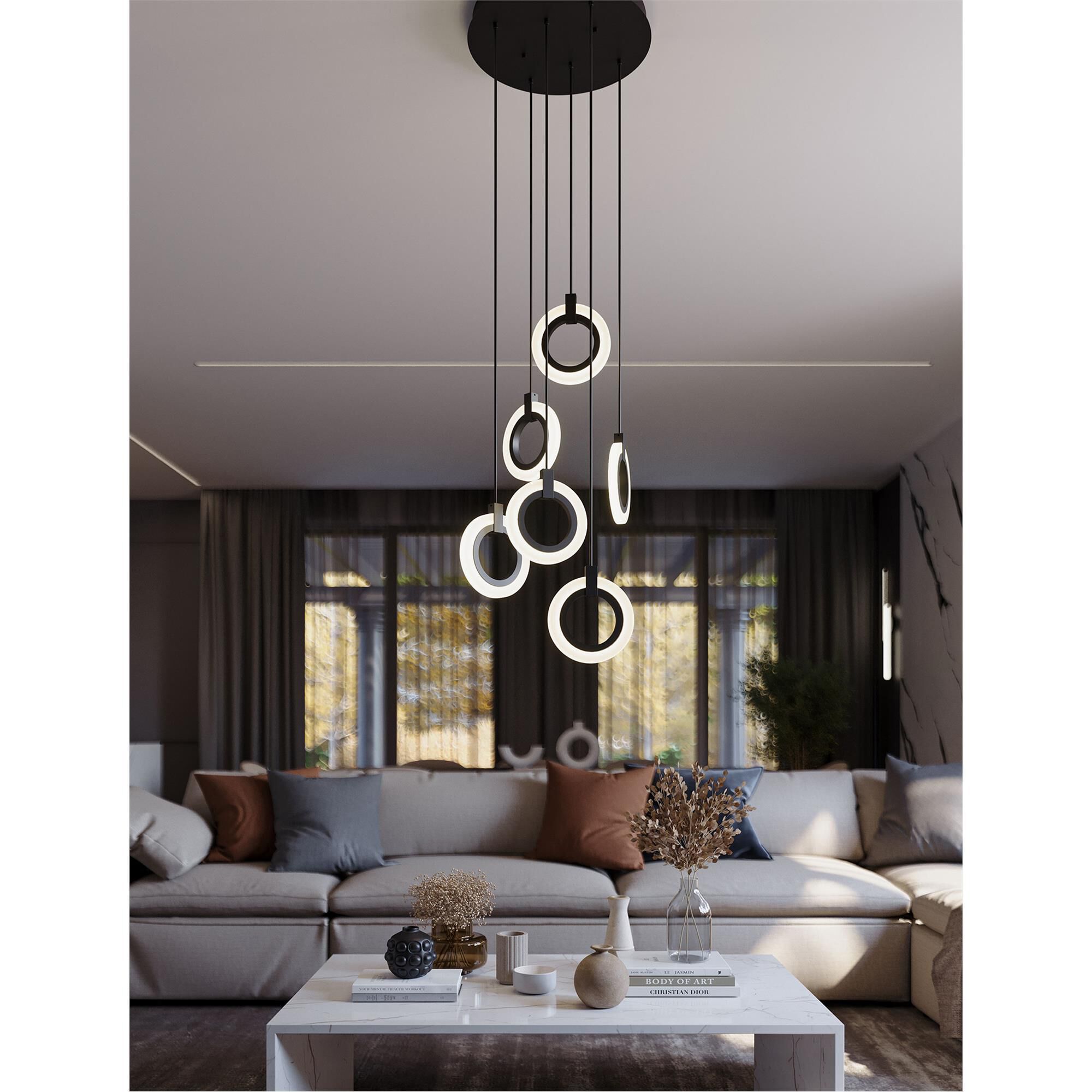 Shown in Black finish and Frosted glass