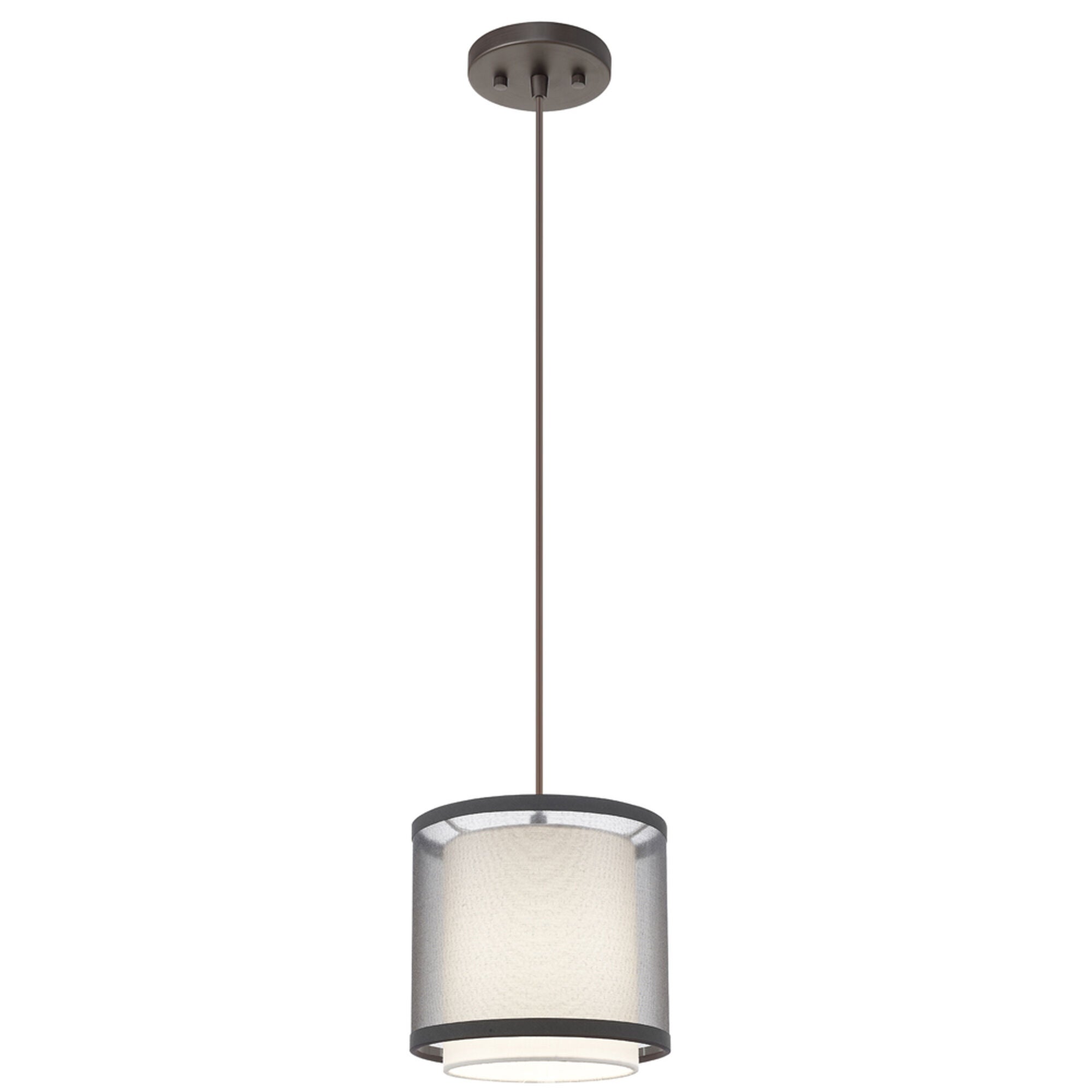Shown in Antique Bronze finish and Smoke Gray glass and Smoke Gray Shantung Two Tier shade