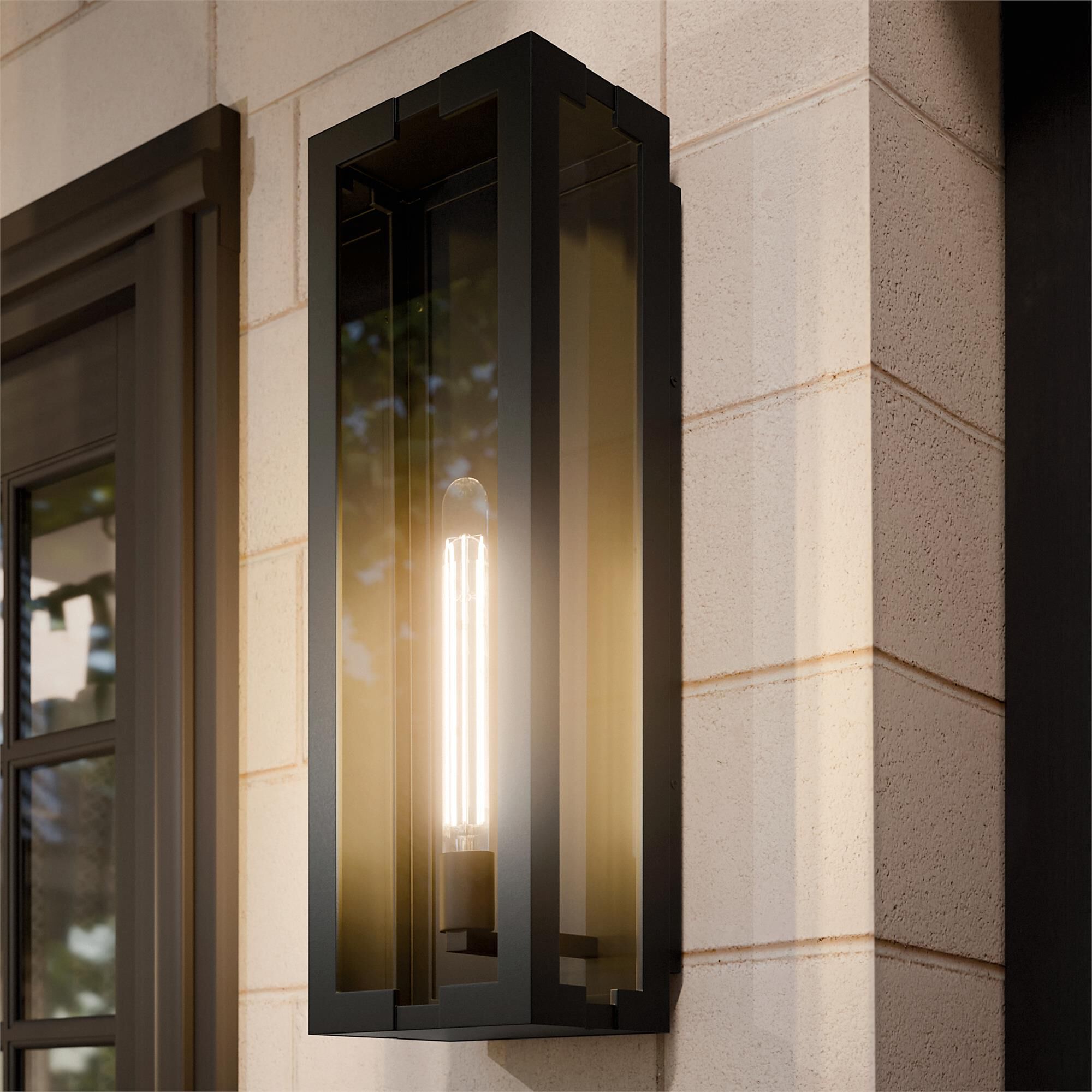 Shown in Textured Black finish and Clear glass