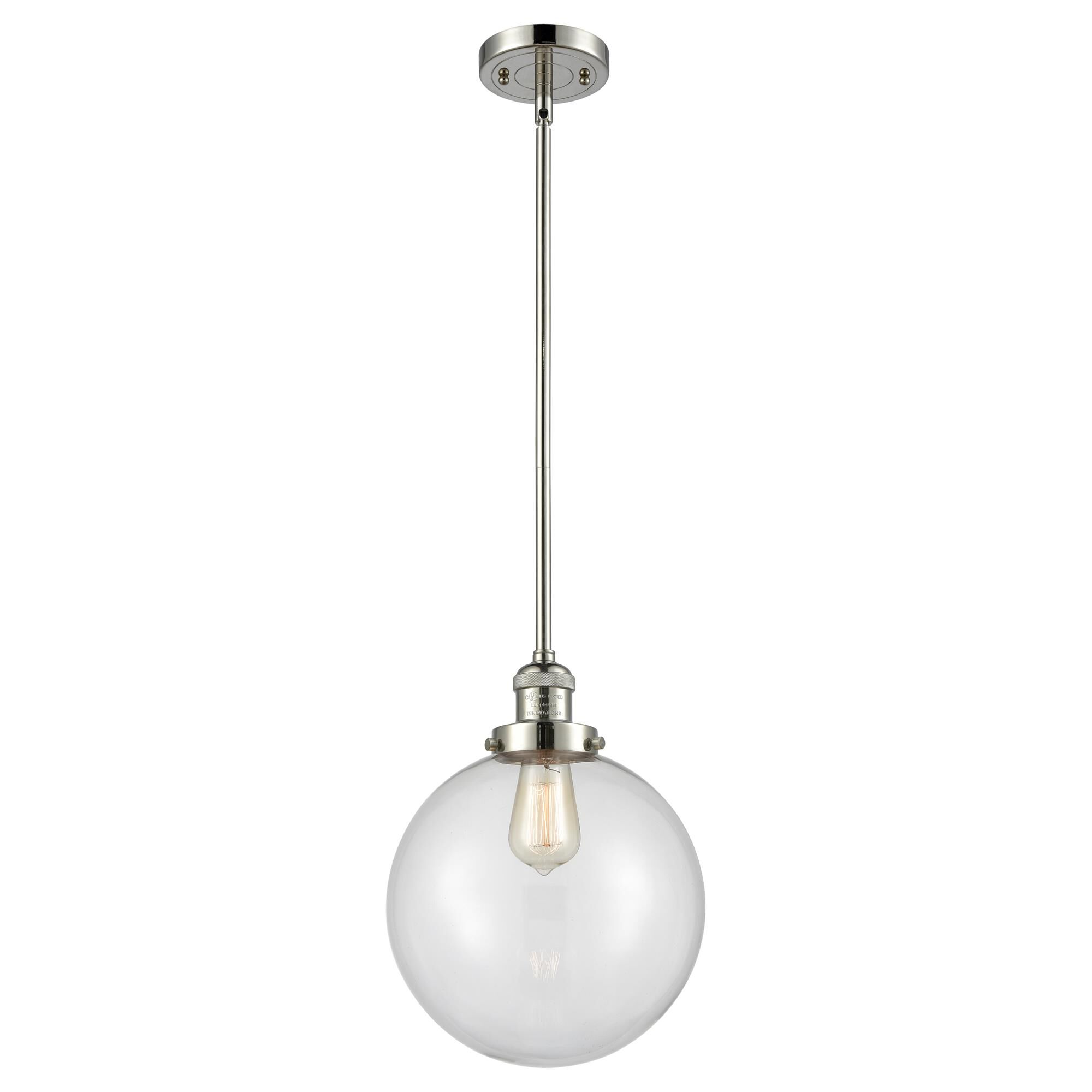 Shown in Polished Nickel finish and Clear glass