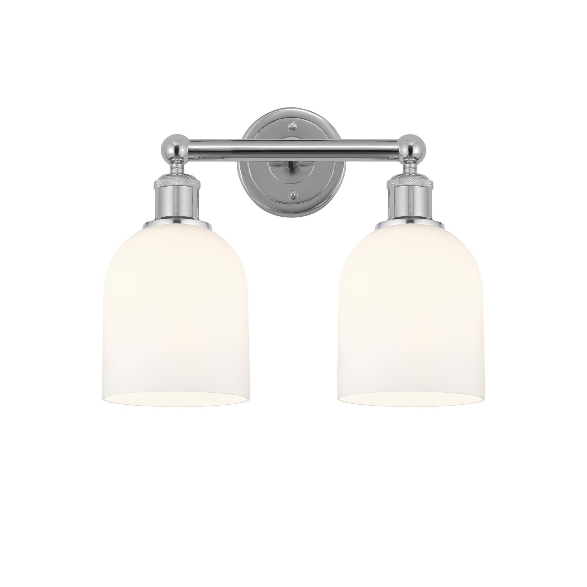 Shown in Polished Chrome finish and Glossy White glass