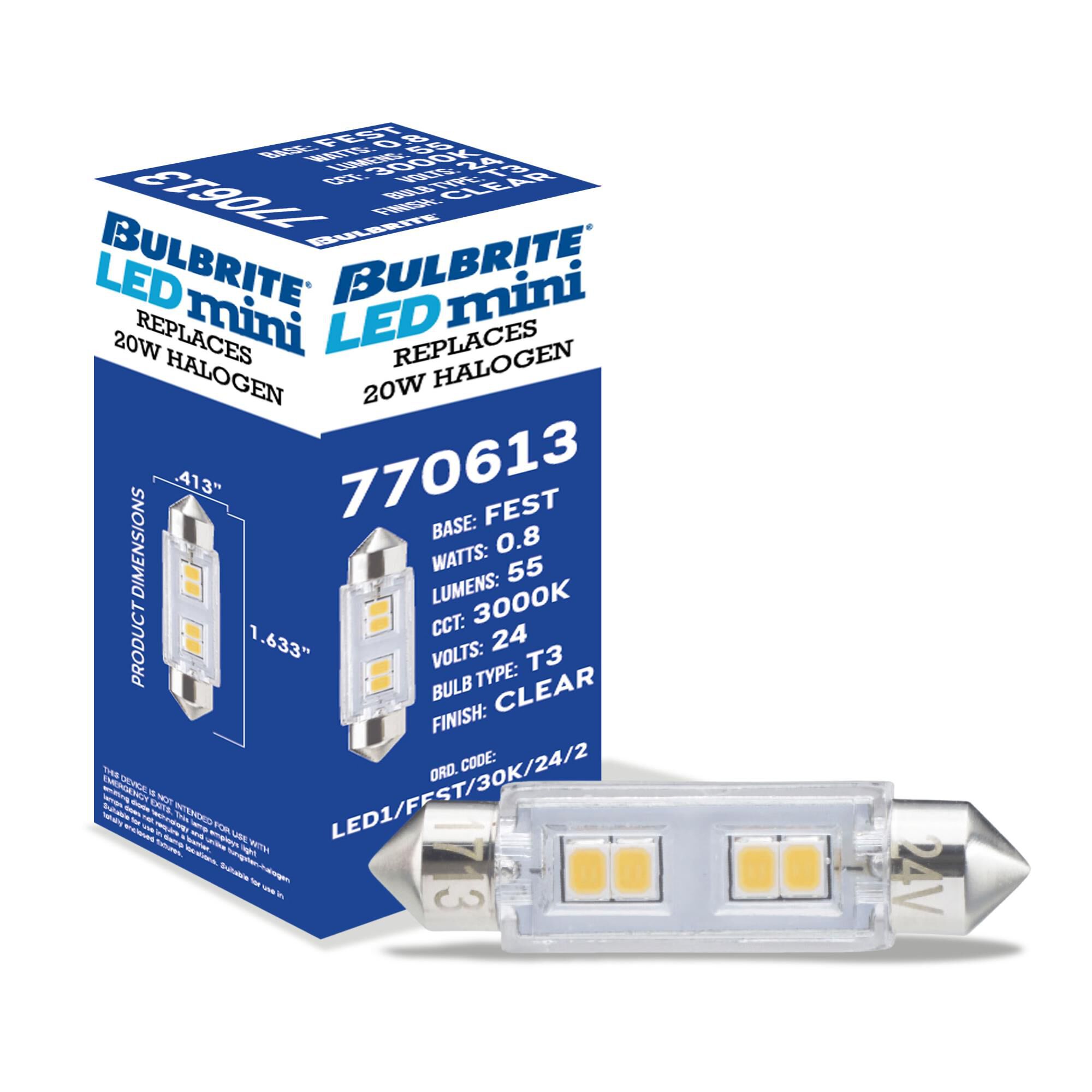 0.8 Watt 3000K T3 LED Light Bulb,