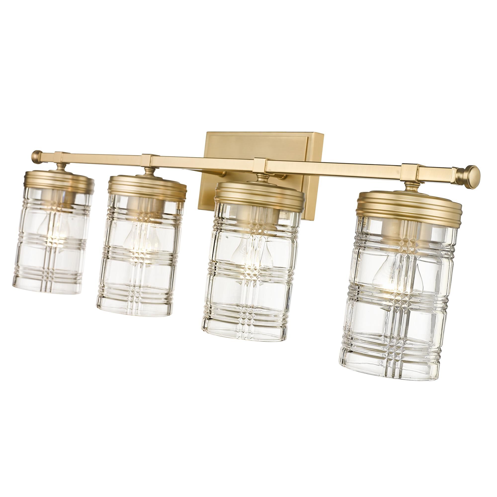 Shown in Heirloom Gold finish and Clear glass