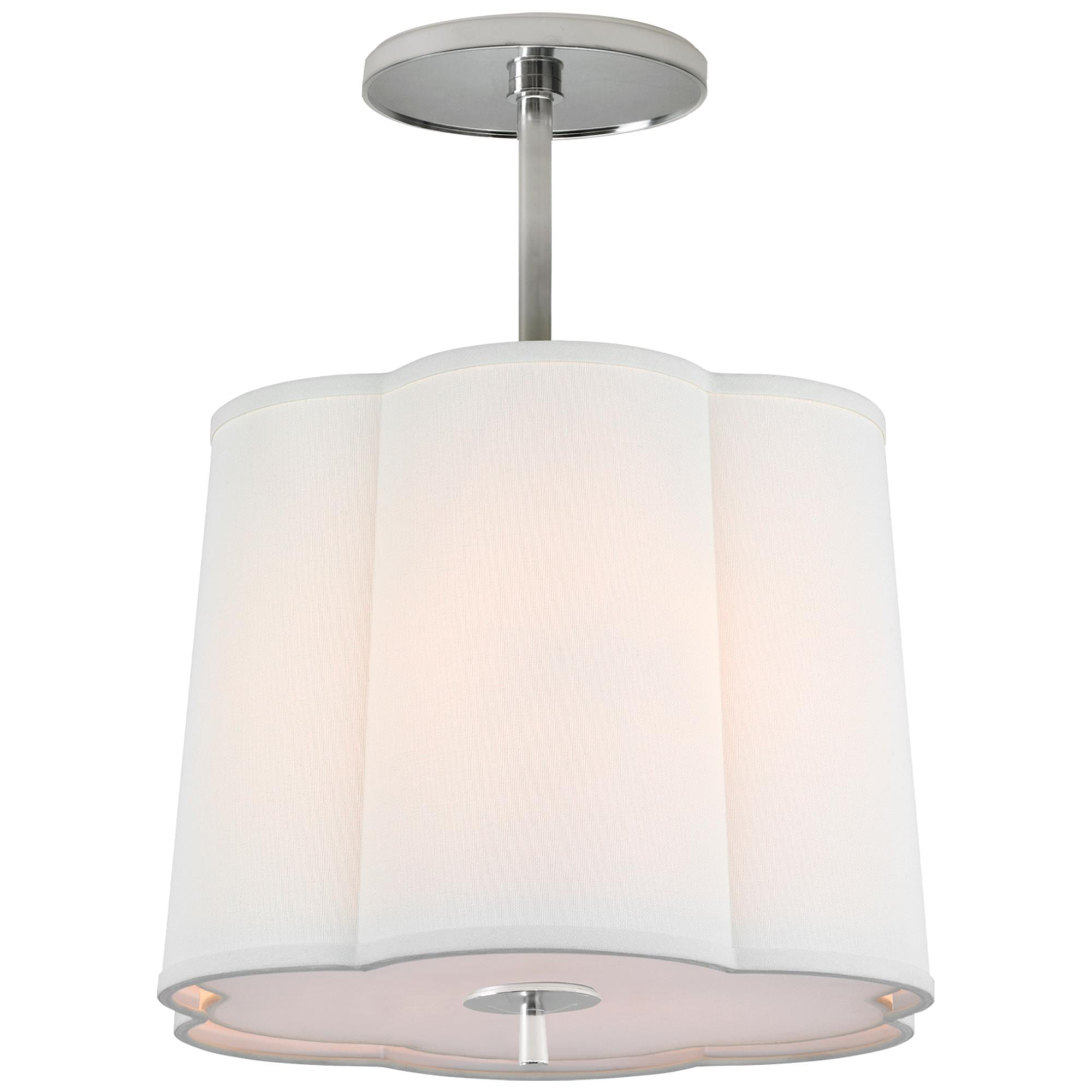 Shown in Soft Silver finish and Linen shade
