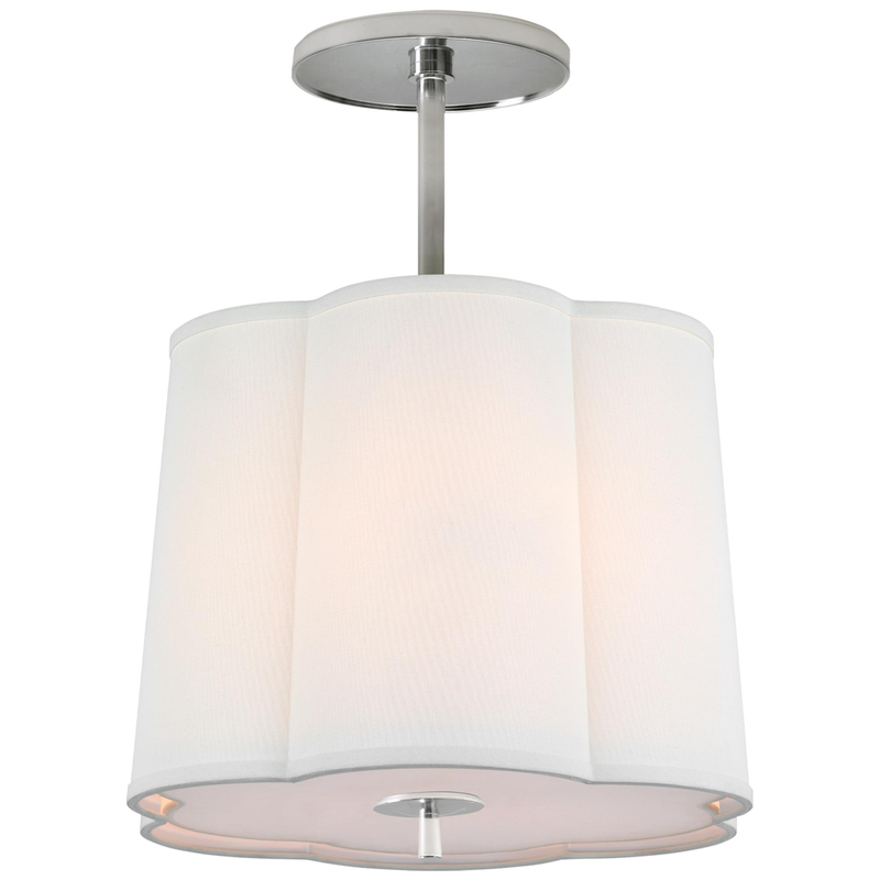 Barbara Barry Simple Scallop 15 Inch 3 Light Semi Flush Mount by Visual Comfort Signature Collection