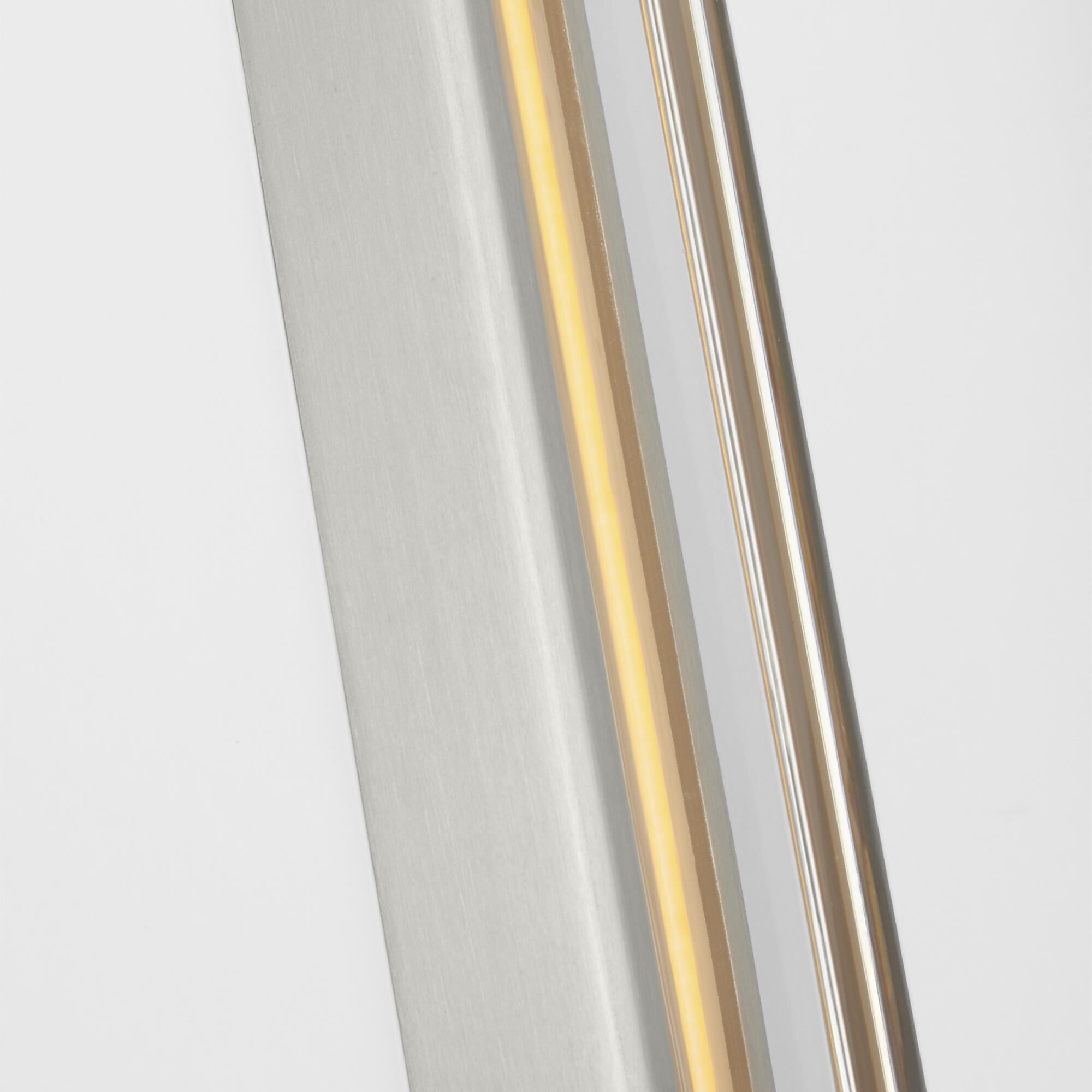 Shown in Satin Nickel finish and Clear Crystal glass