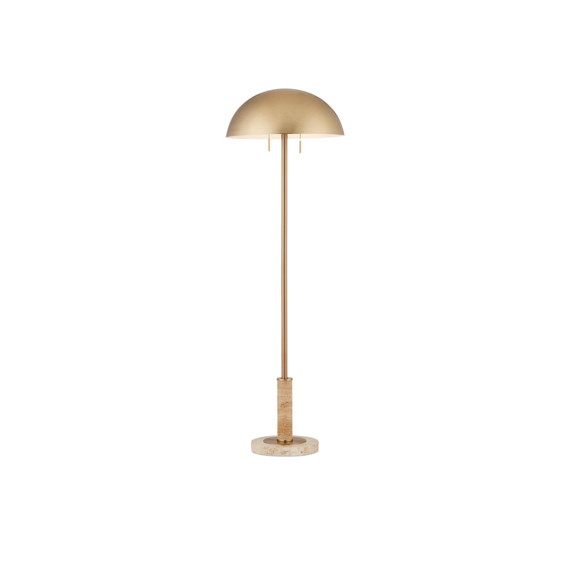Shown in Brass and Natural finish and Brass Metal shade