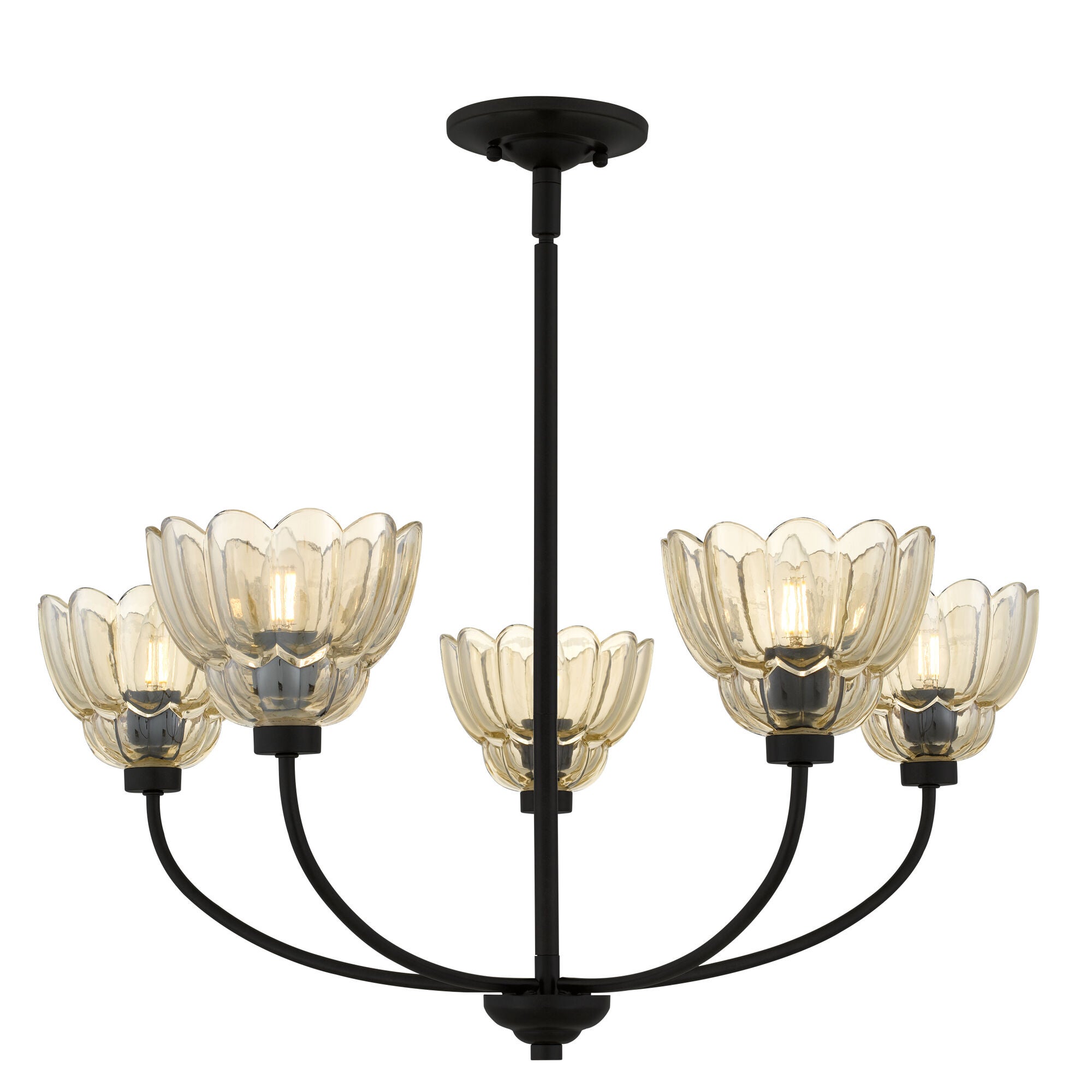 Shown in Mottled Cocoa finish and Amber Glass shade