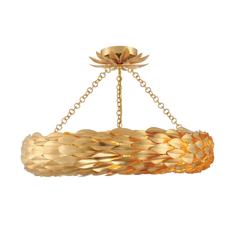 Broche 24 Inch 6 Light Semi Flush Mount by Crystorama