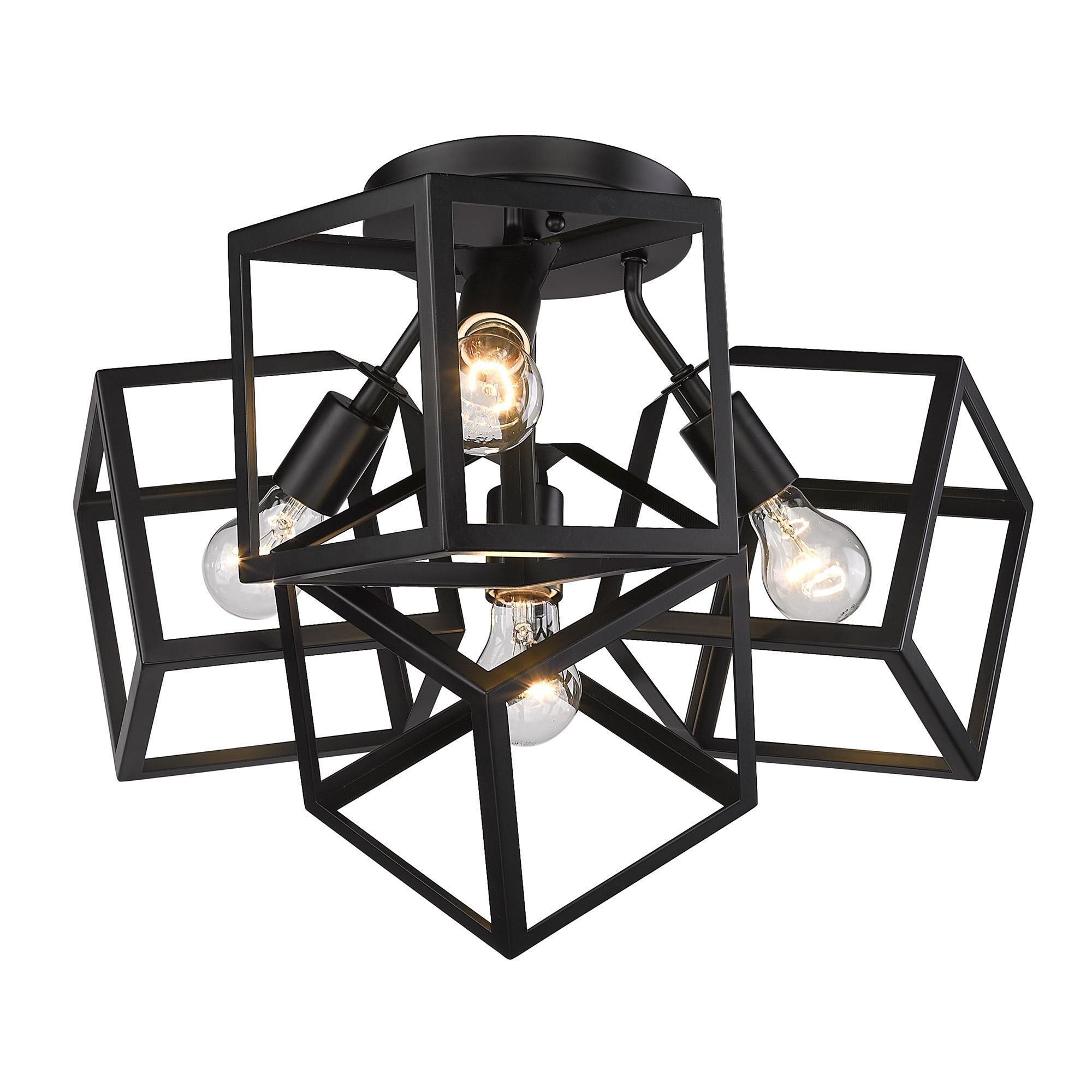 Cassio 24 Inch 4 Light Semi Flush Mount by Golden Lighting