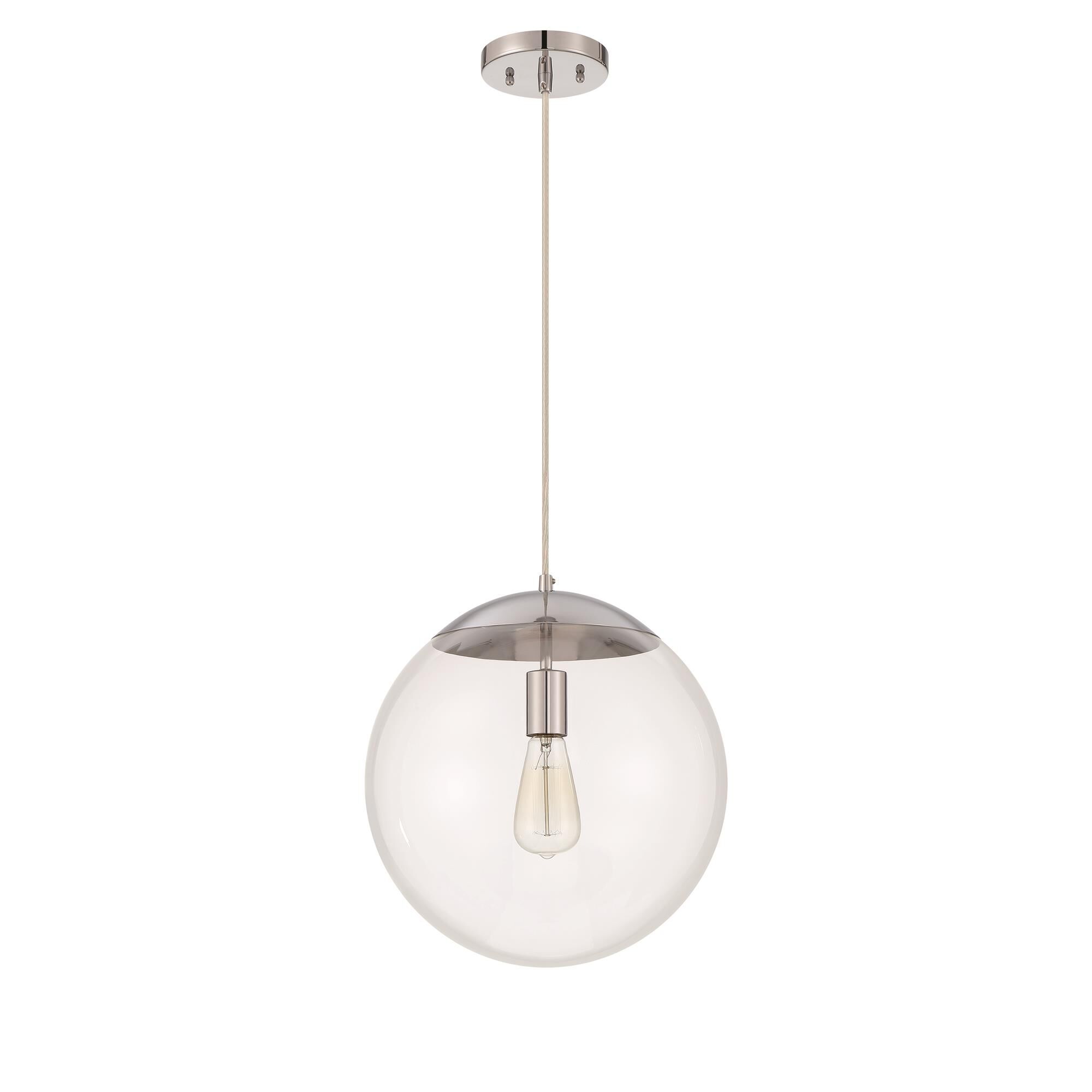 Shown in Chrome finish and Clear glass