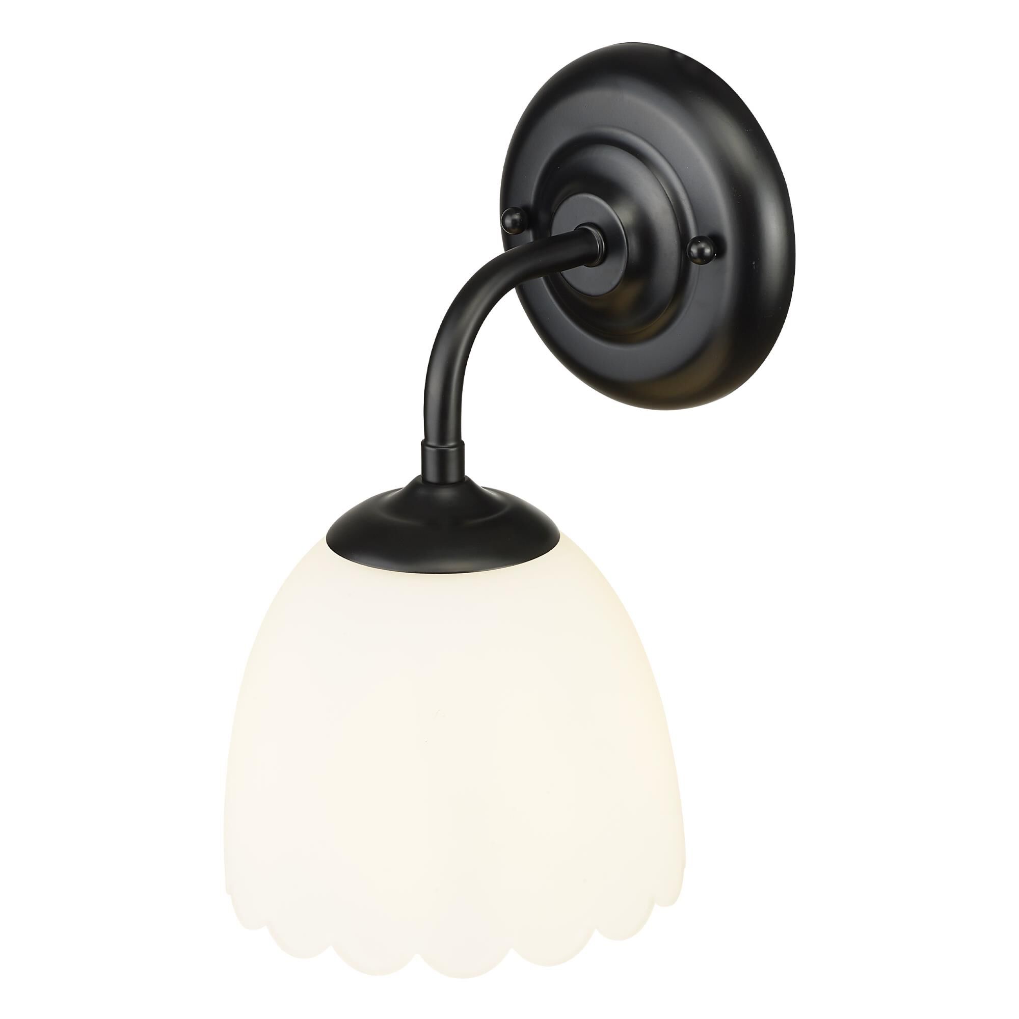 Shown in Matte Black finish and White shade