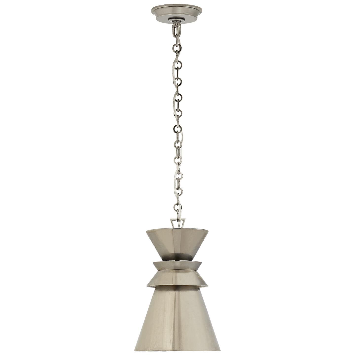 Shown in Antique Nickel finish and Antique Nickel shade
