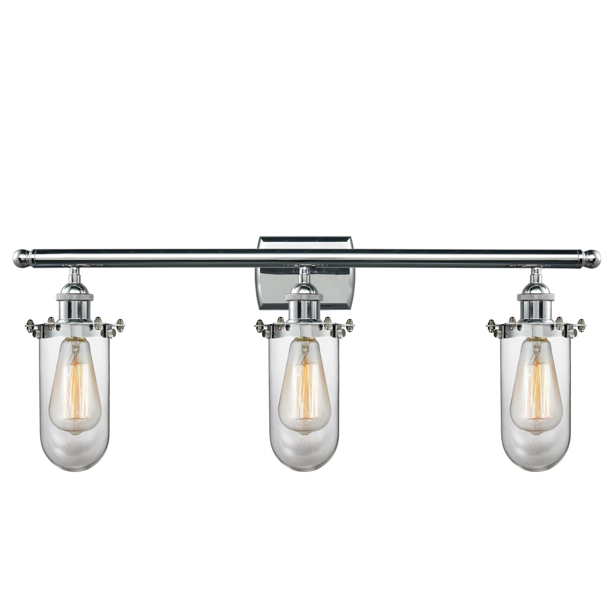 Shown in Polished Chrome finish and Clear glass