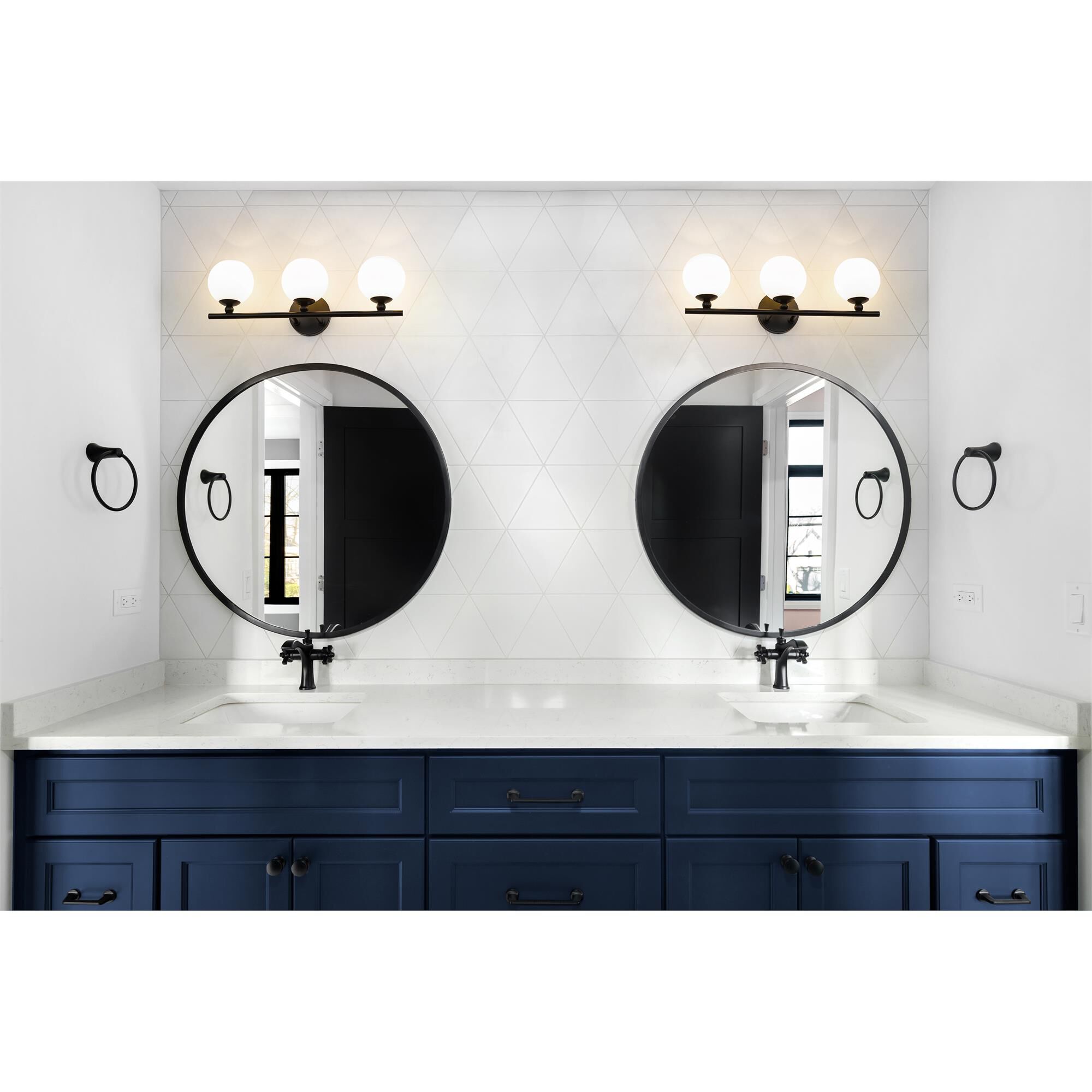 Shown in Matte Black finish and Opal Etched glass