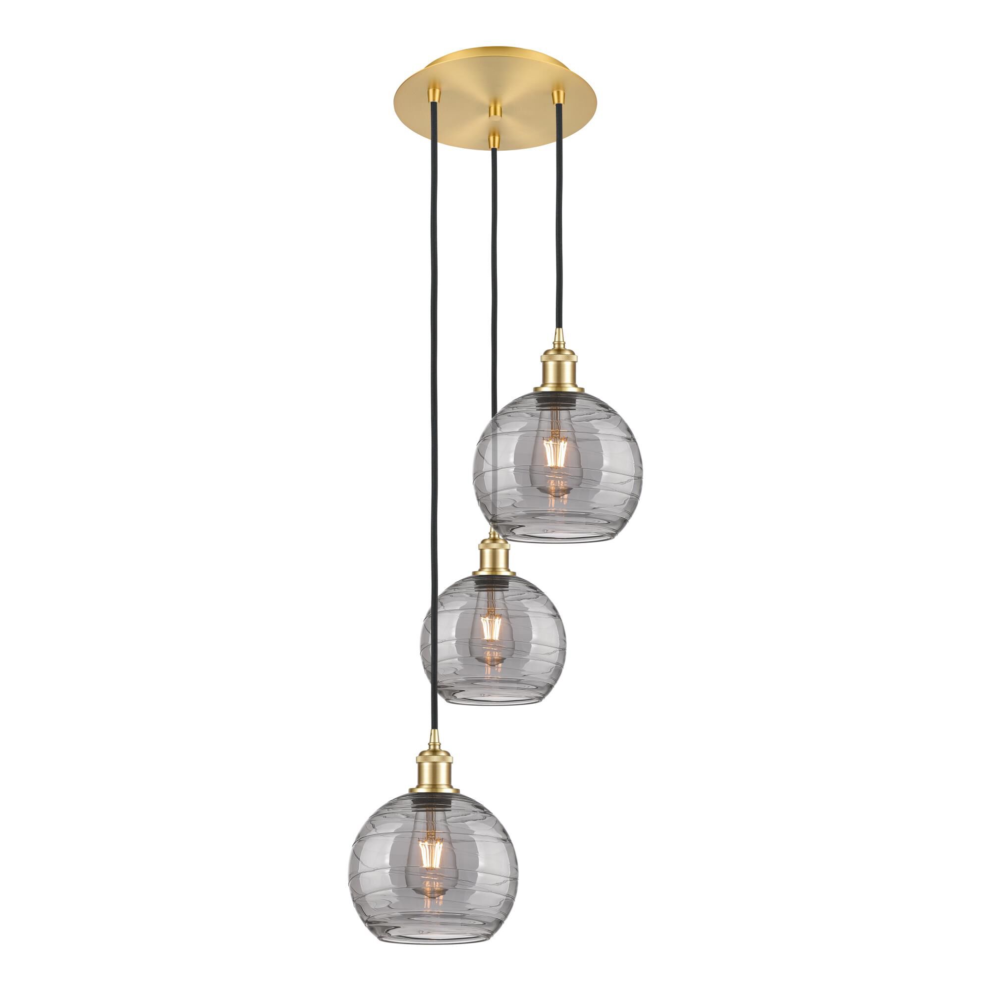 Bruno Marashlian Athens Deco Swirl 14 Inch 3 Light Multi Light Pendant by Innovations Lighting