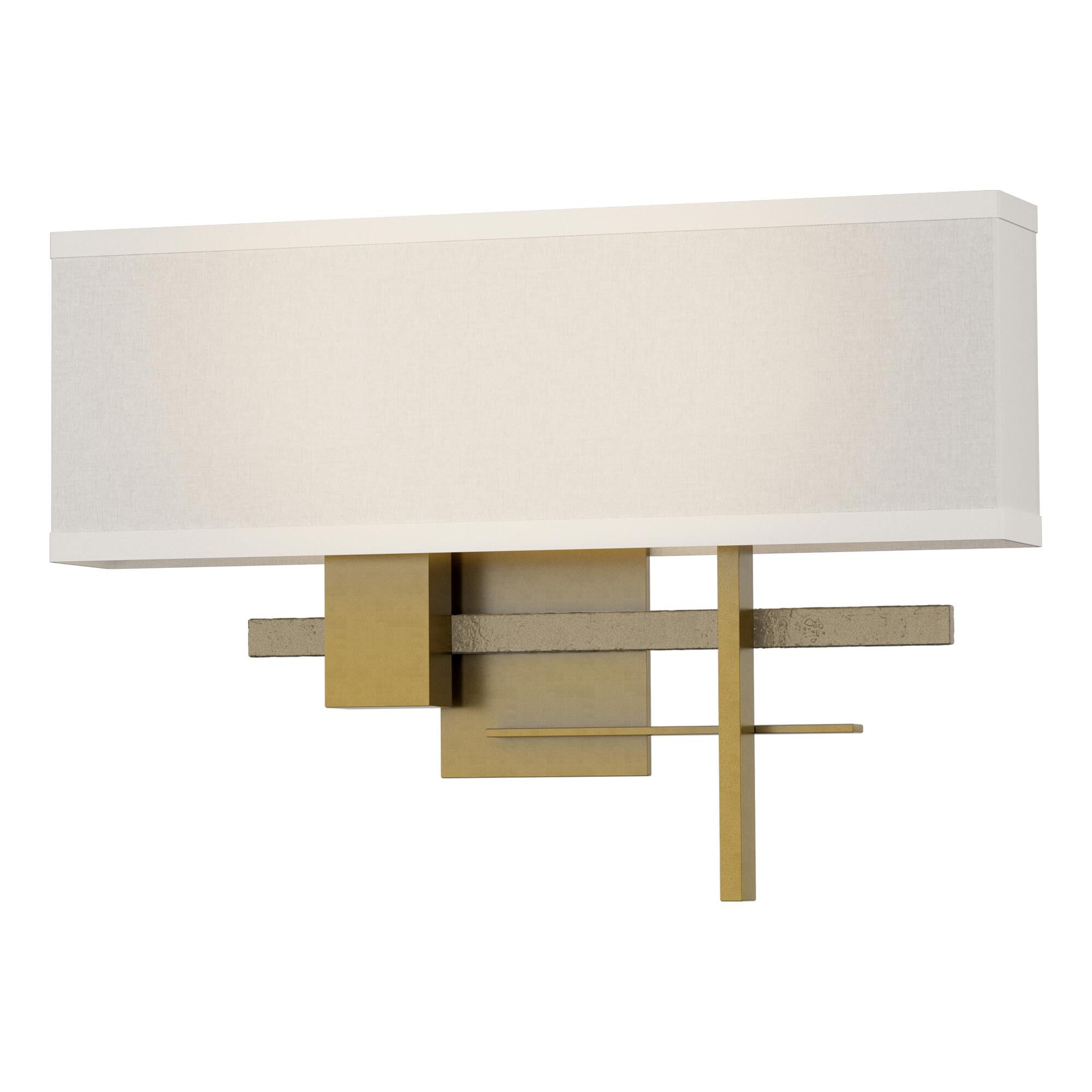 Shown in Modern Brass finish and Flax shade and Soft Gold (84) accent