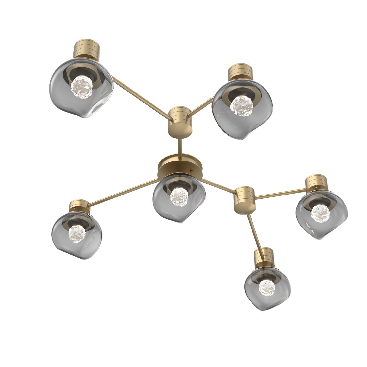 Shown in Gilded Brass finish and Smoke with Rounded Gem glass