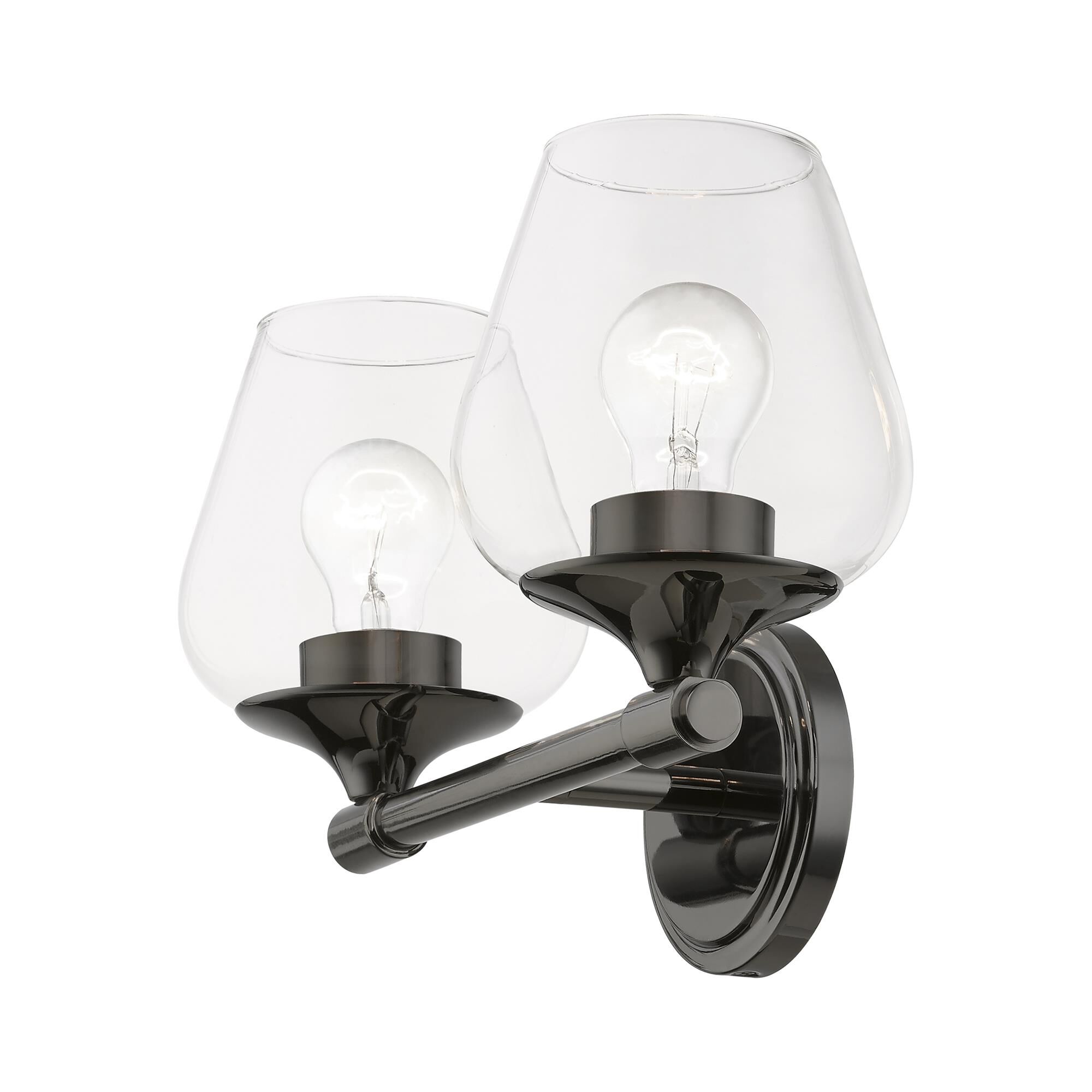 Shown in Black Chrome finish and Clear glass