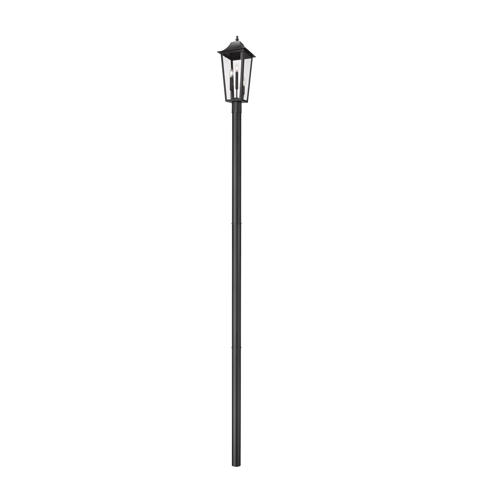 Shown in Black finish and Clear Beveled glass and Clear Beveled shade