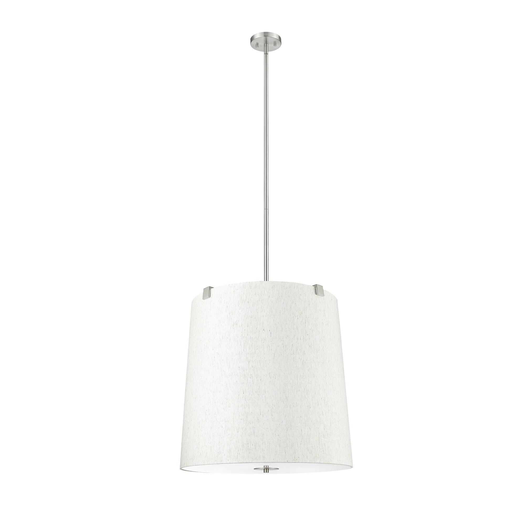 Shown in Brushed Nickel finish and Cream shade