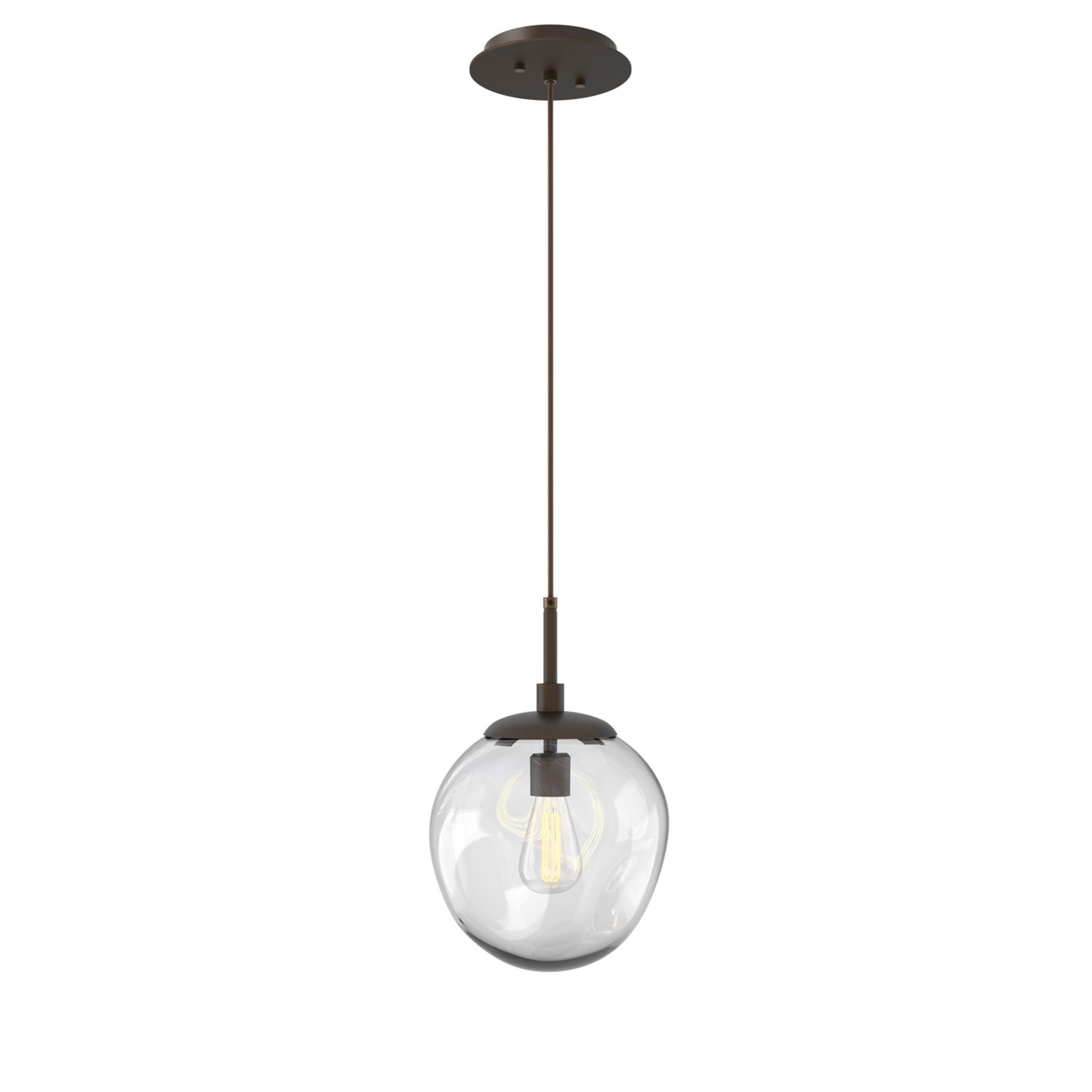 Shown in Flat Bronze finish and Blown Clear glass