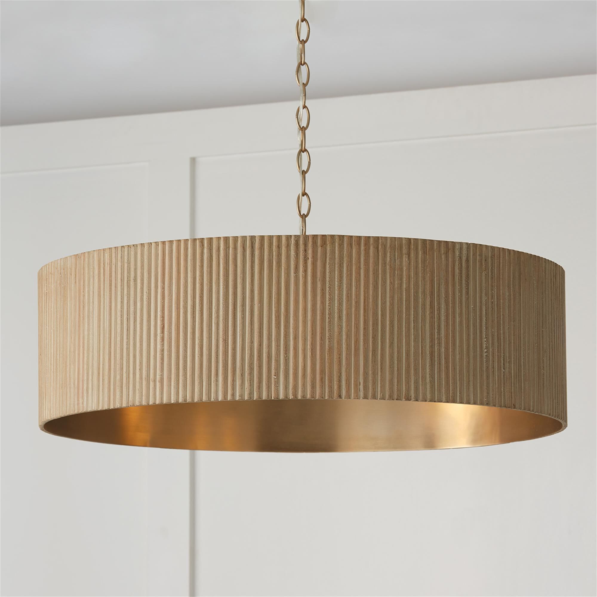 Shown in White Wash And Matte Brass finish