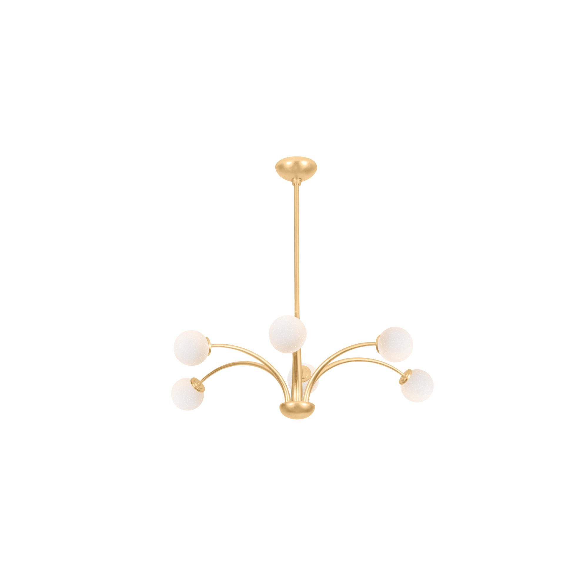 Shown in Vintage Gold Leaf finish and Seeded Opal glass