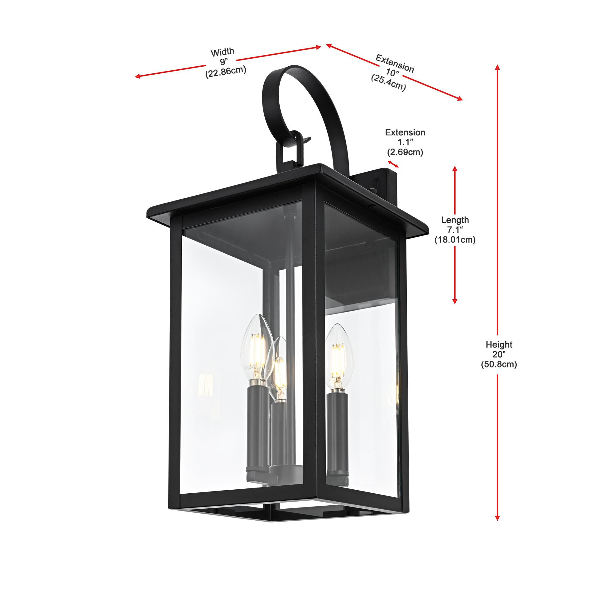 Carisle 9 Inch Outdoor Wall Light by Elegant Lighting