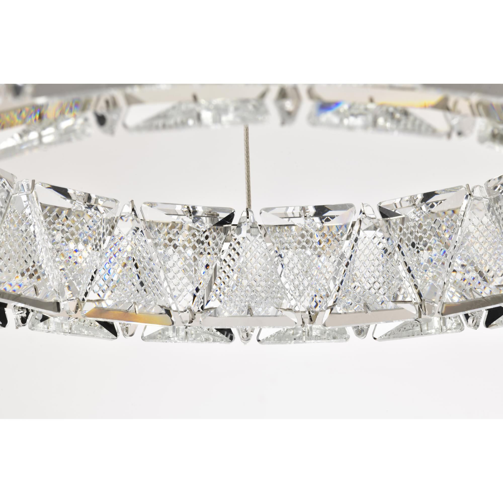 Shown in Polished Nickel finish and Clear K9 Crystal glass