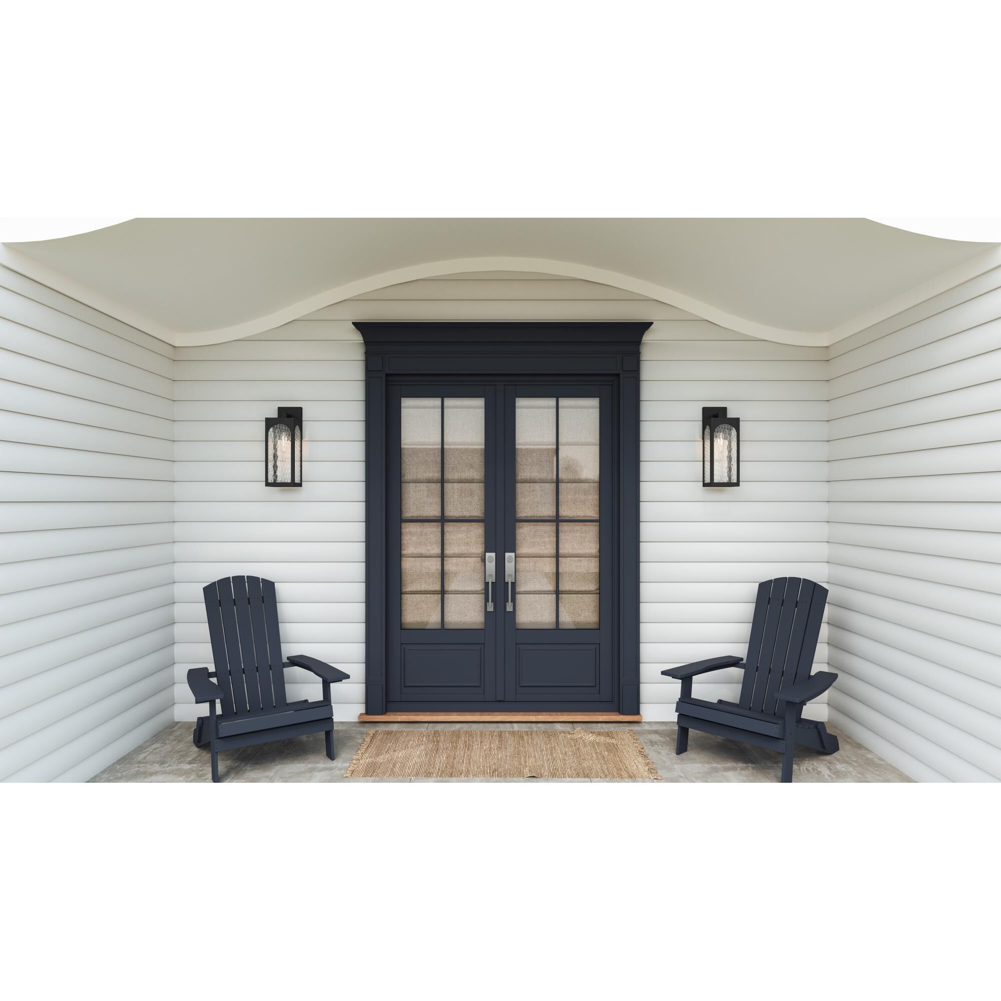 Shown in Matte Black finish and Clear Textured glass