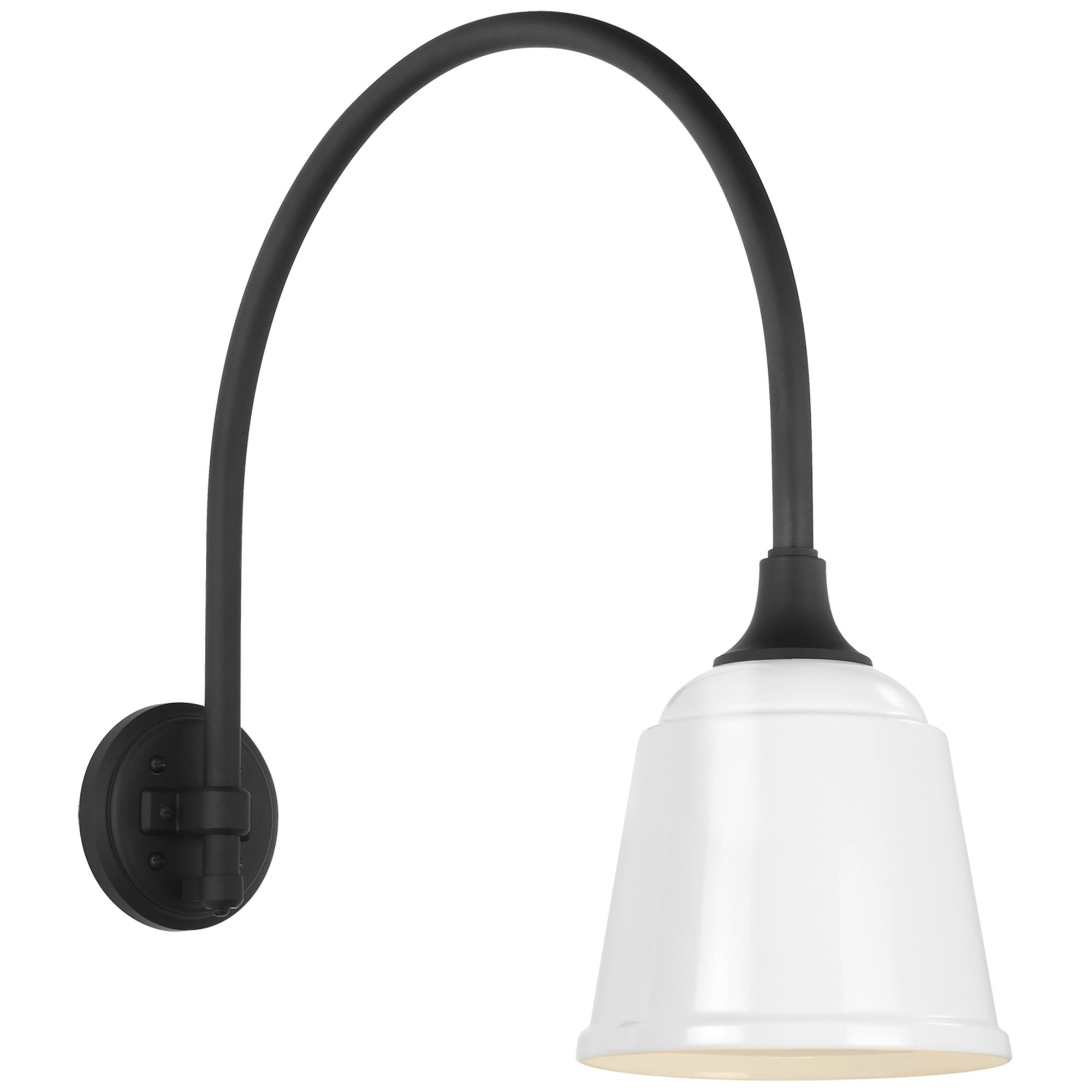 Shown in Matte Black finish and White shade