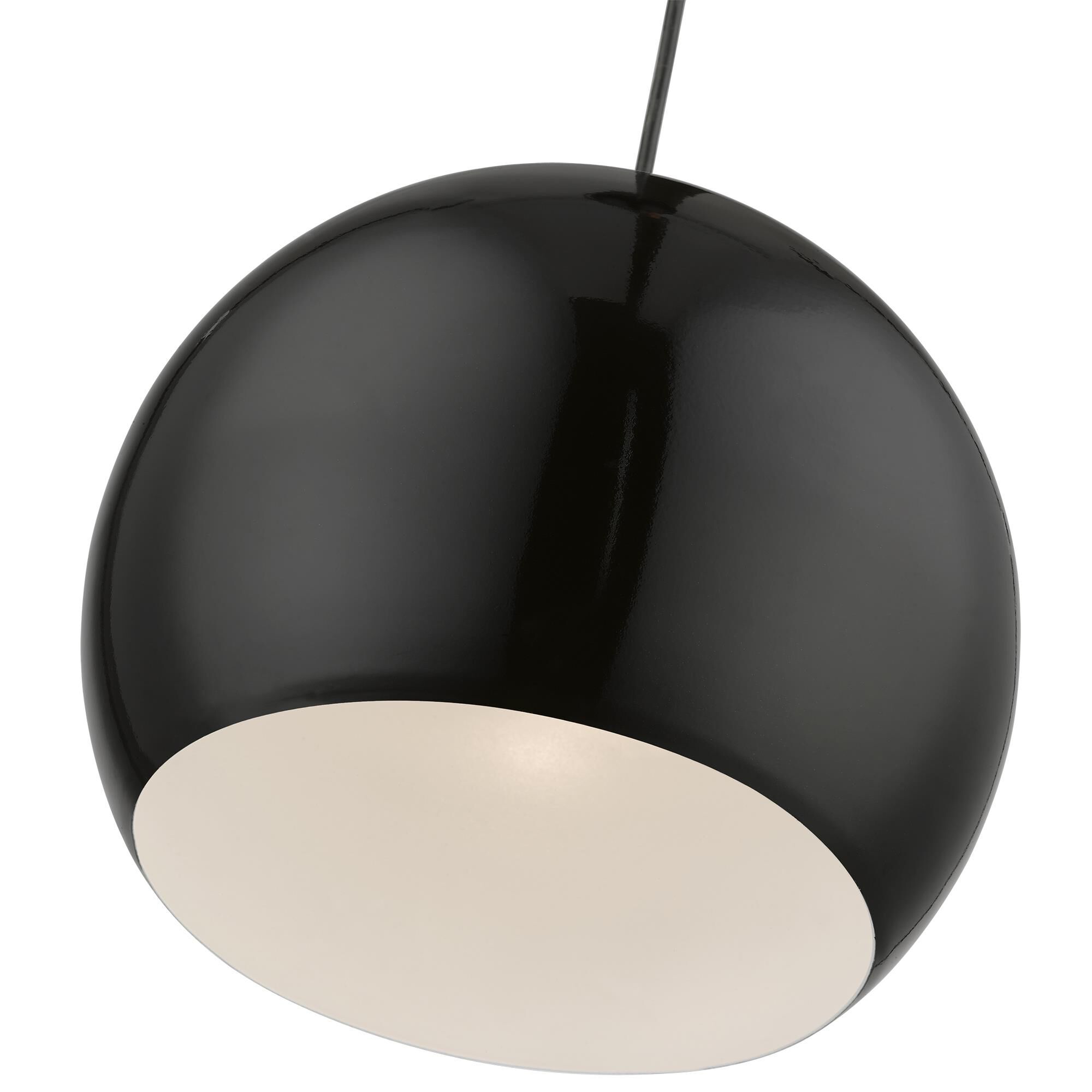 Shown in Shiny Black with Polished Chrome Accents finish and Shiny Black Steel With Shiny White Inside shade