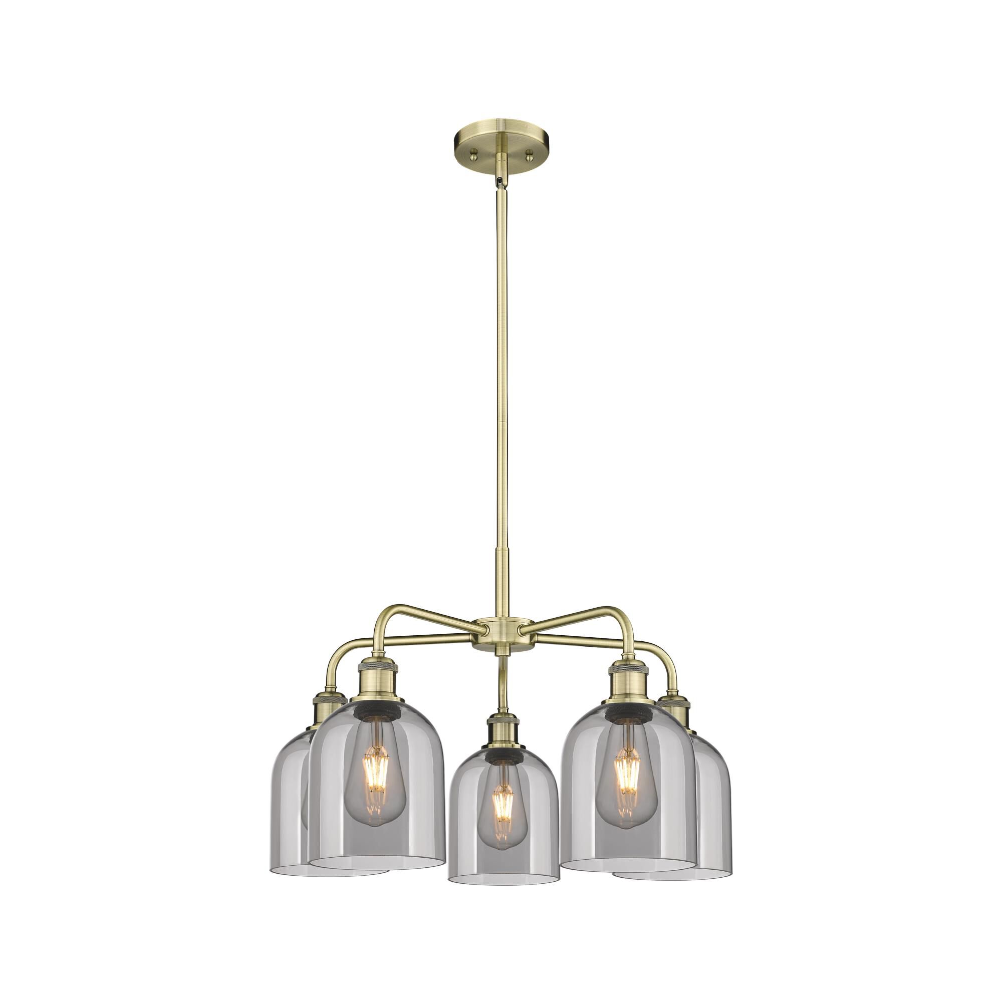 Shown in Antique Brass finish and Light Smoke glass